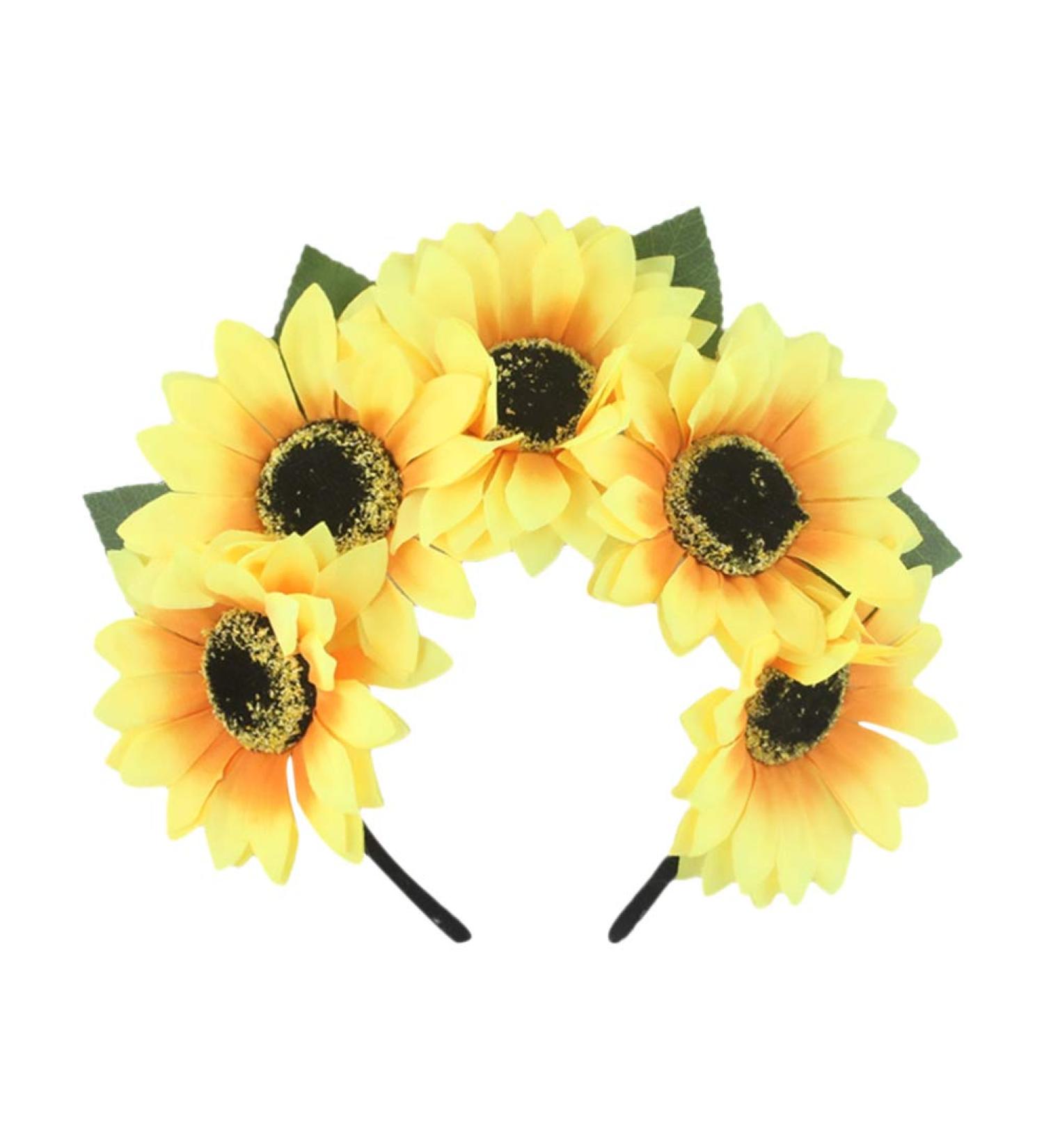 FOMIYES Sunflower Headband Flower Hair Hoop Women Floral Hair Band Hair Clips for Women Wedding Bridal Beach Hair Decoration - Buy Online on GoSupps.com