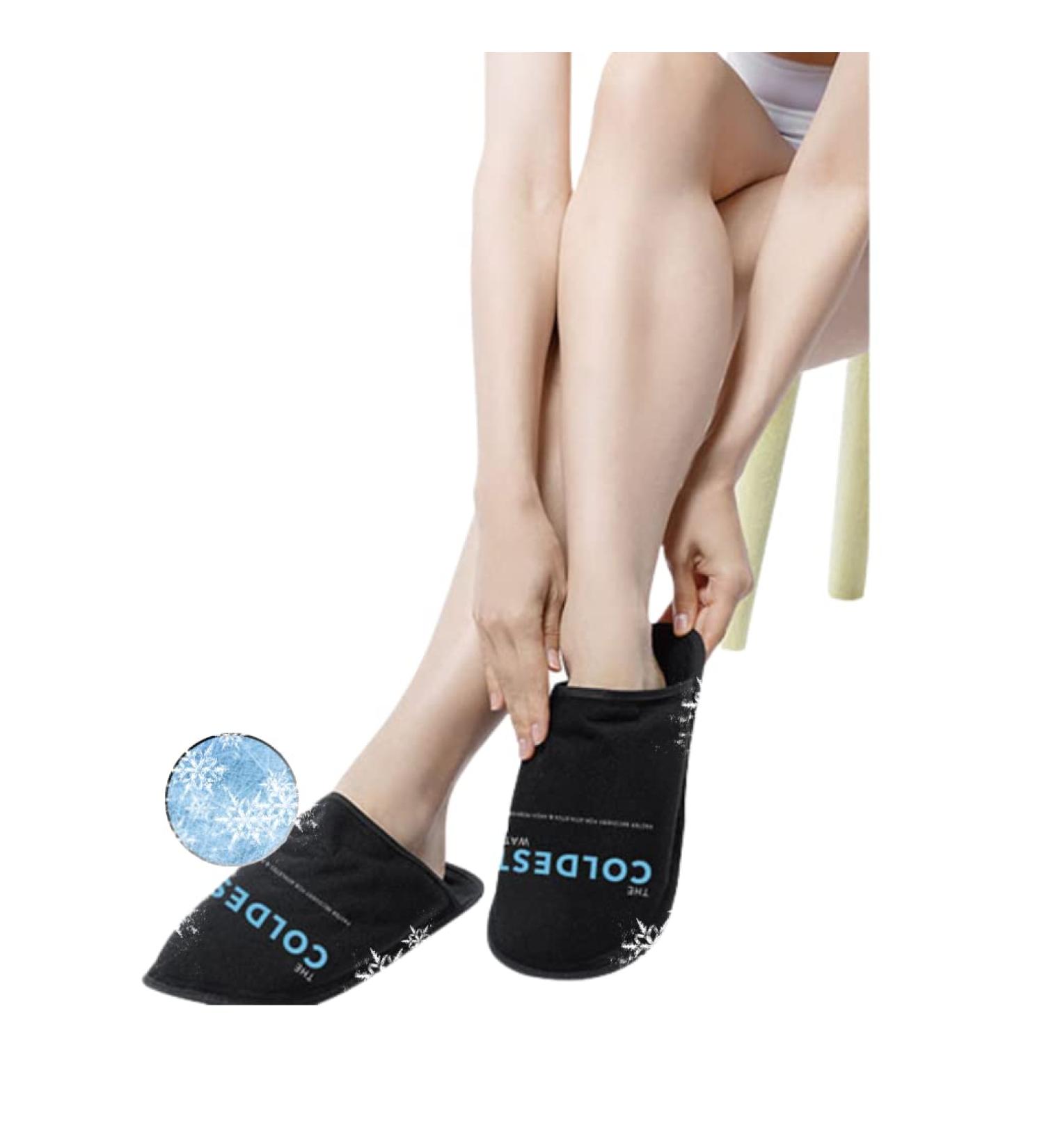 The Coldest Water Ice Pack Slippers - Reusable Gel Foot Wraps for Pain Relief (2 Pack) - Buy Online on GoSupps.com