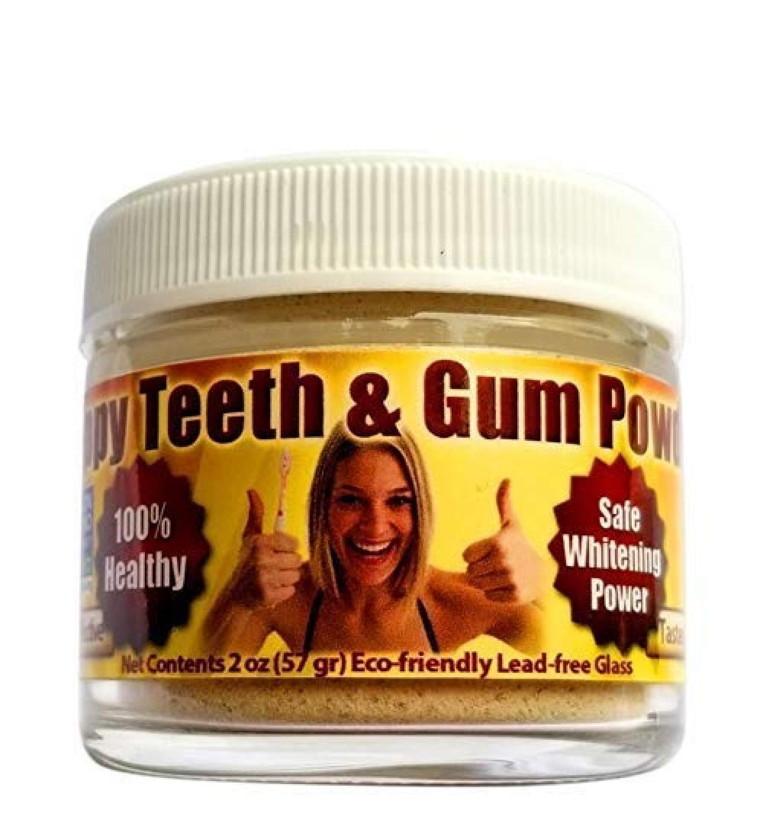 Organic Tooth Powder for Gum Disease & Recession | Happy Teeth & Gum Powder with Peppermint for Gingivitis, Plaque, Sensitivity, Bad Breath | Whitening & Anti-Cavity Formula - Buy Online on GoSupps.com