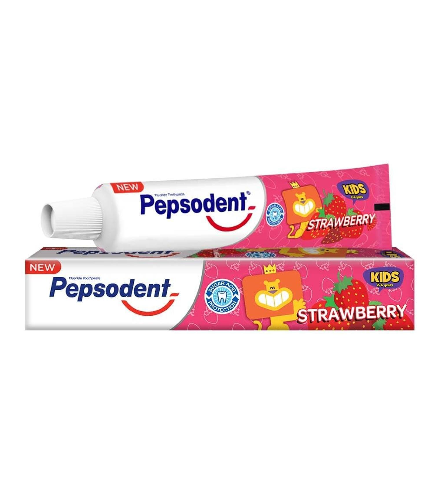 Pepsudent Kids Toothpaste Strawberry Flavor Cavity & Enamel Protection 45G Pack of 4 - Buy Online on GoSupps.com