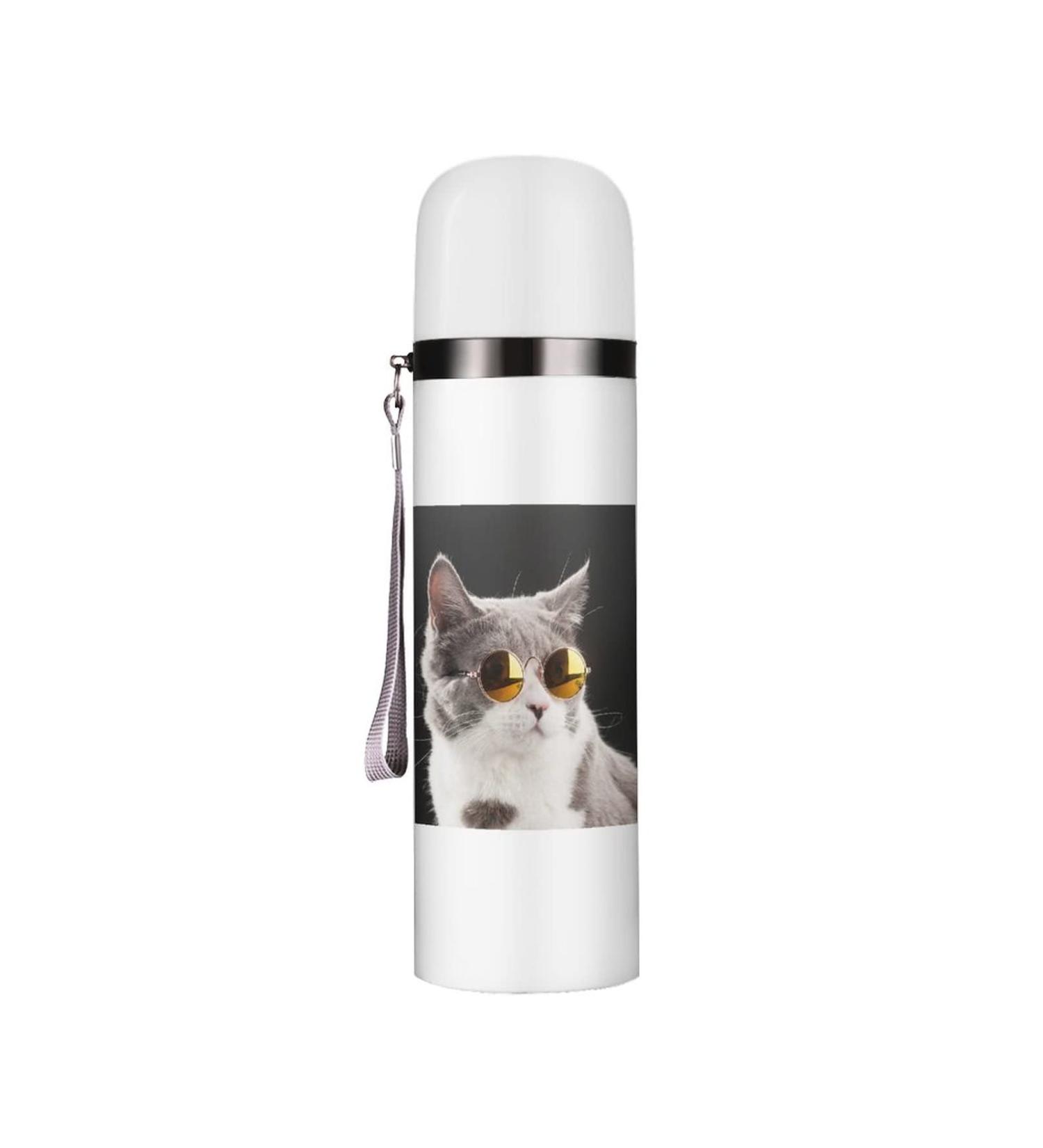 Fashion Glasses Cats Insulated Water Bottle 19 OZ Stainless Steel Travel Mug For Drink Sports Camping Hiking Outdoors - Buy Online on GoSupps.com