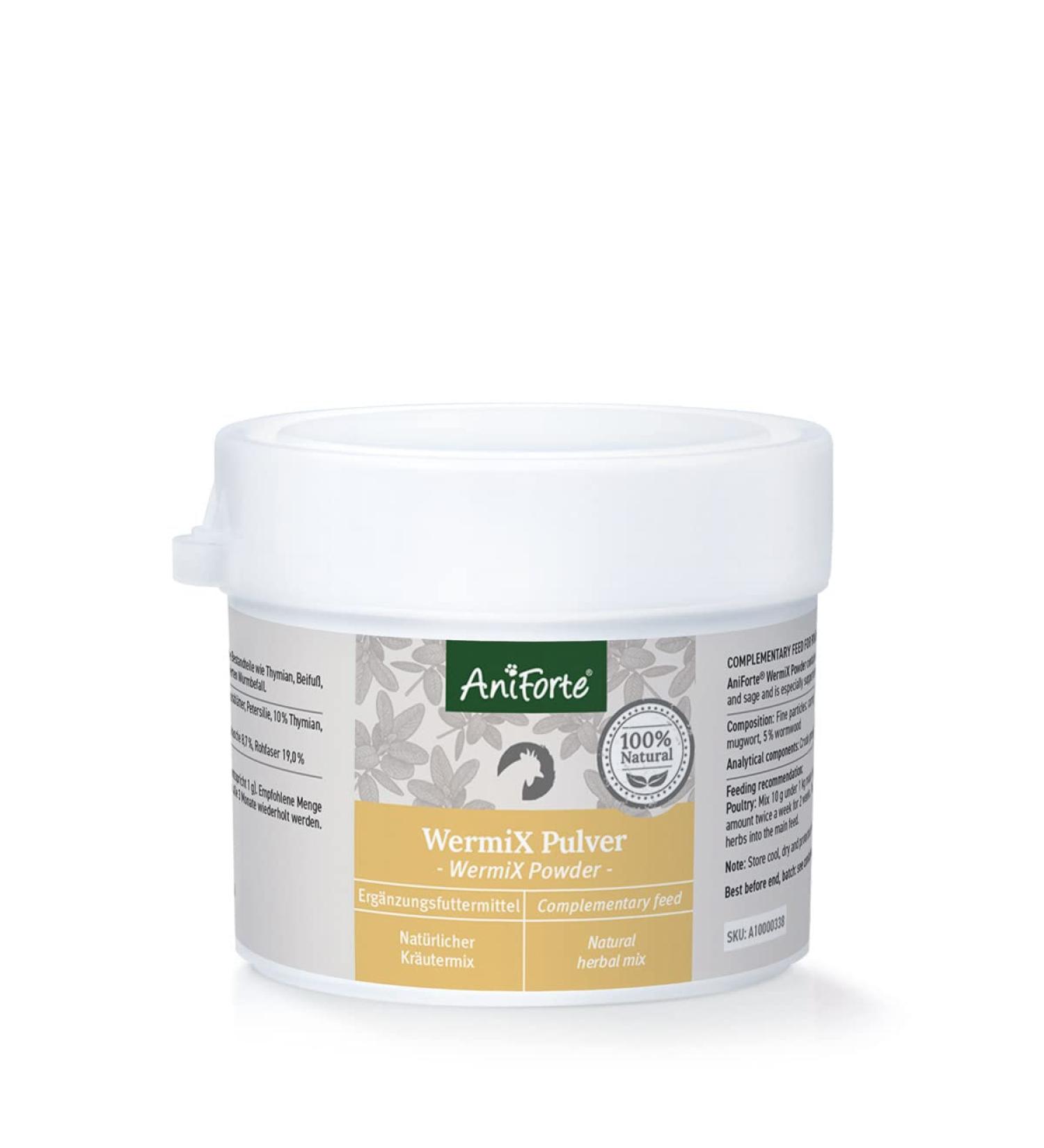 AniForte WermiX Powder for Chickens Geese Ducks and Large Birds 20g - Natural Product Before During and After Worm Infestation and Deworming - Buy Online on GoSupps.com