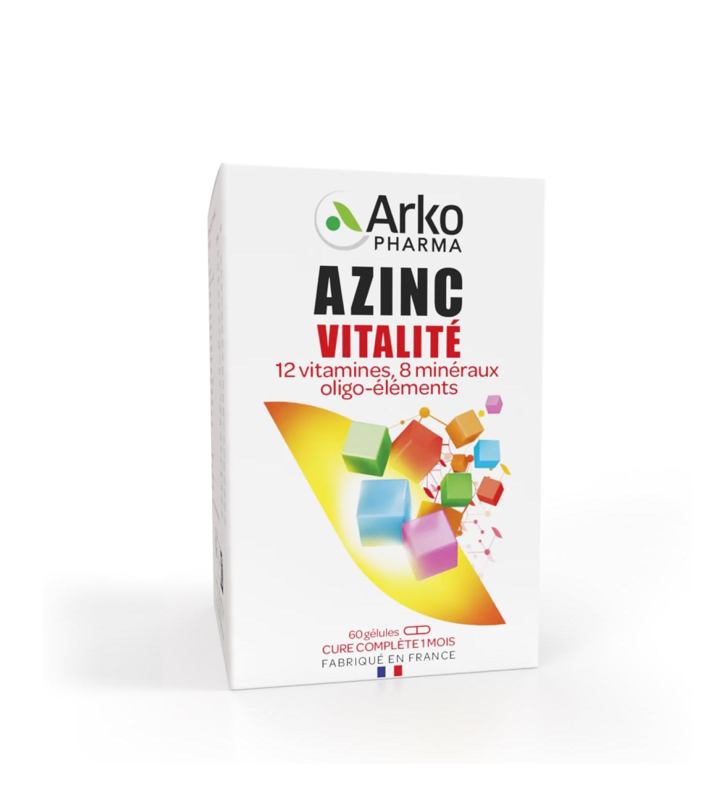 Azinc Vitality - Reduces Overwork Fatigue Supports Intellectual Performance Ages 15 Years - 60 Capsules - Buy Online on GoSupps.com