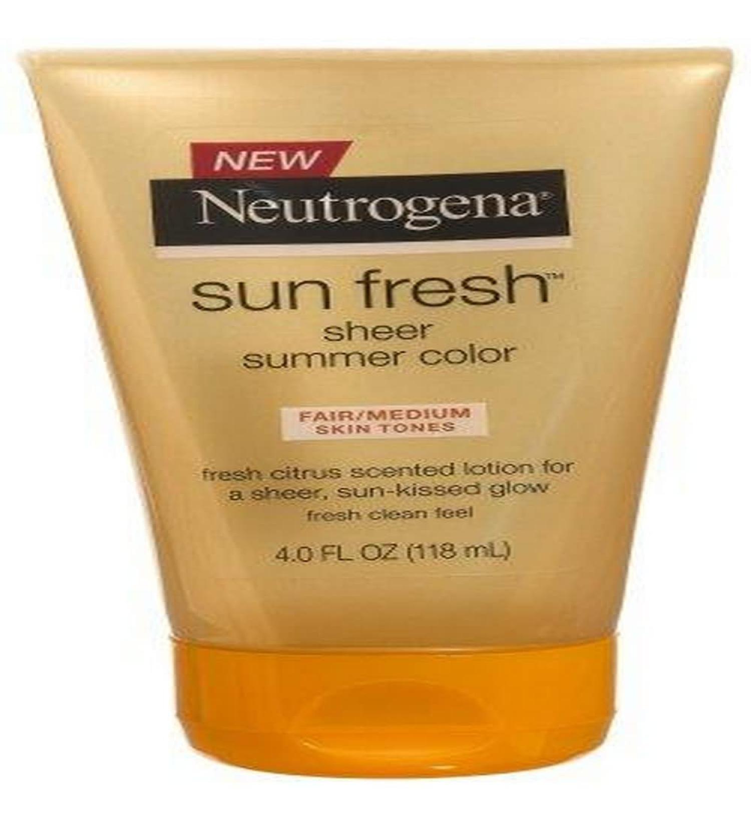 Neutrogena Sun Fresh Lotion Fair/Medium 4 Ounces (Pack of 2)