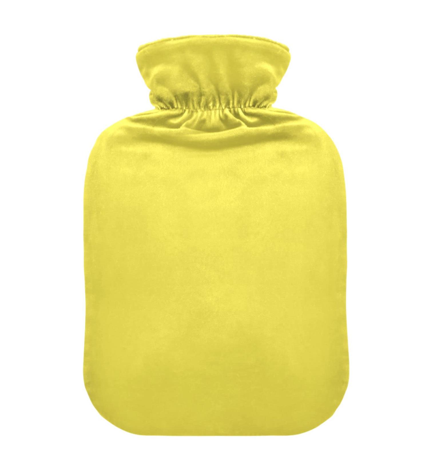 Yellow 2L Hot Water Bottle with Cover | Pain Relief for Hands & Feet | Ideal for Warming | Shop Internationally - Buy Online on GoSupps.com