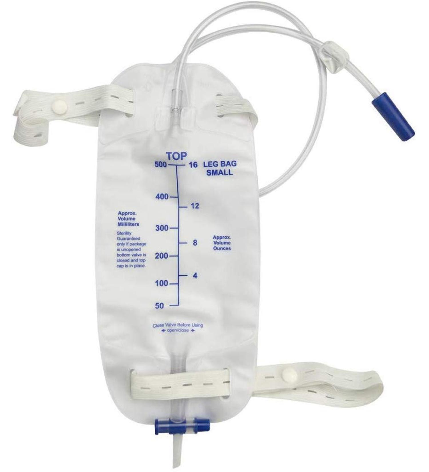 Lifevv 4-Pack Urinary Drainage Bag Leg Bag with Anti-Reflux Chamber External catheters(19oz 500ml) - Buy Online on GoSupps.com