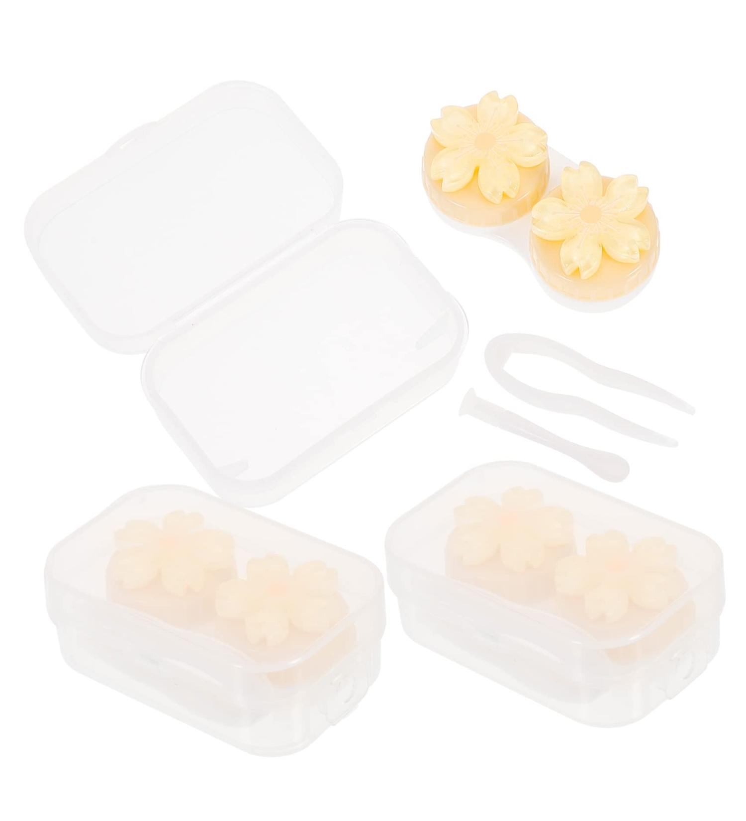 Kalafina Mini Contact Lens Container with Mirror - Eye Care Storage Box - Yellow 7x4.5x2.5cm - International Shipping Available - Buy Online on GoSupps.com