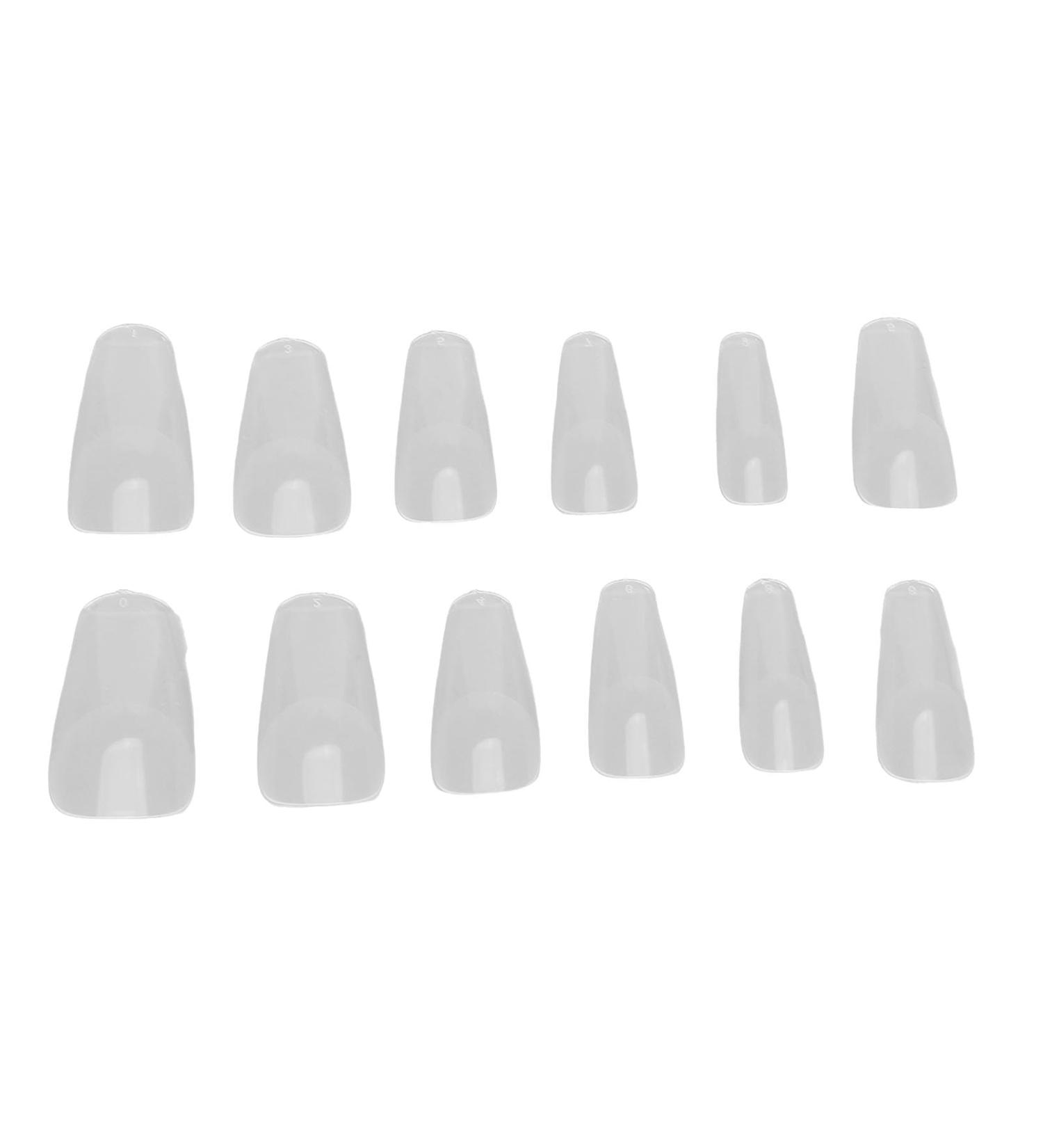 Nail Tips Multi-Size Breathable False Nail Tips Semi-Frosted Ultra-Thin for Salon (12#) - Buy Online on GoSupps.com
