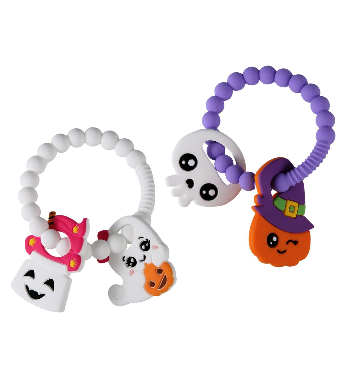 TOYMIS Halloween Teethers - Pumpkin Ghost Silicone Teether Rings for Toddlers - Boys Girls Gifts - Buy Online on GoSupps.com