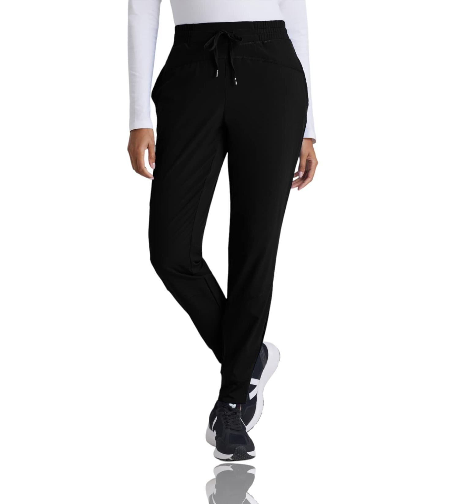 Barco One Boost Women's Scrub Jogger - Mid-Rise 4-Way Stretch Yoga Style Medical Pant - Medium Black - Buy Online on GoSupps.com