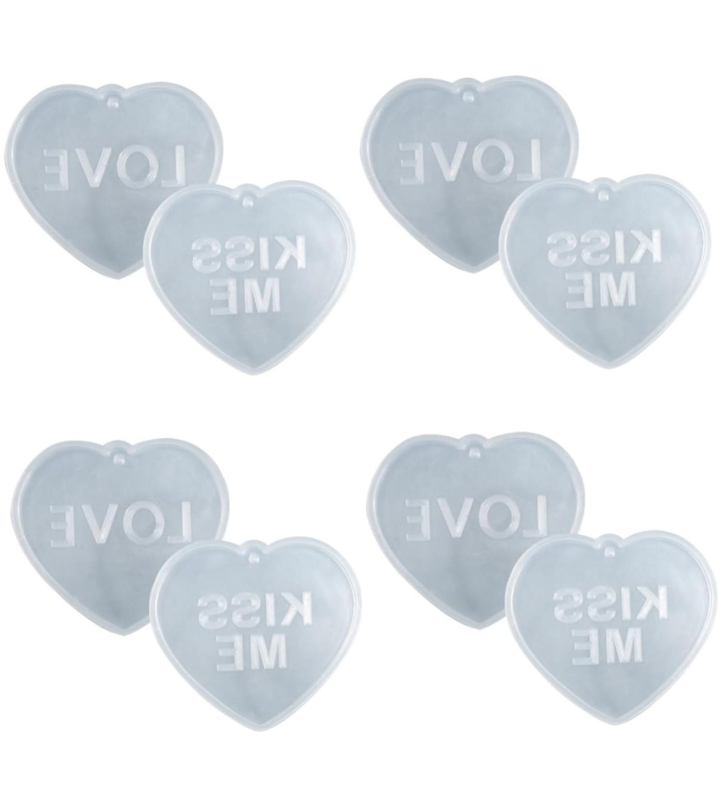 COHEALI 8 Pcs Love Silicone Mold Resin Mold Heart Keychain Molds Portable Pendant Molds Lovers Key Chain Set As Shownx4pcs 6.7X6cmx4pcs - Buy Online on GoSupps.com