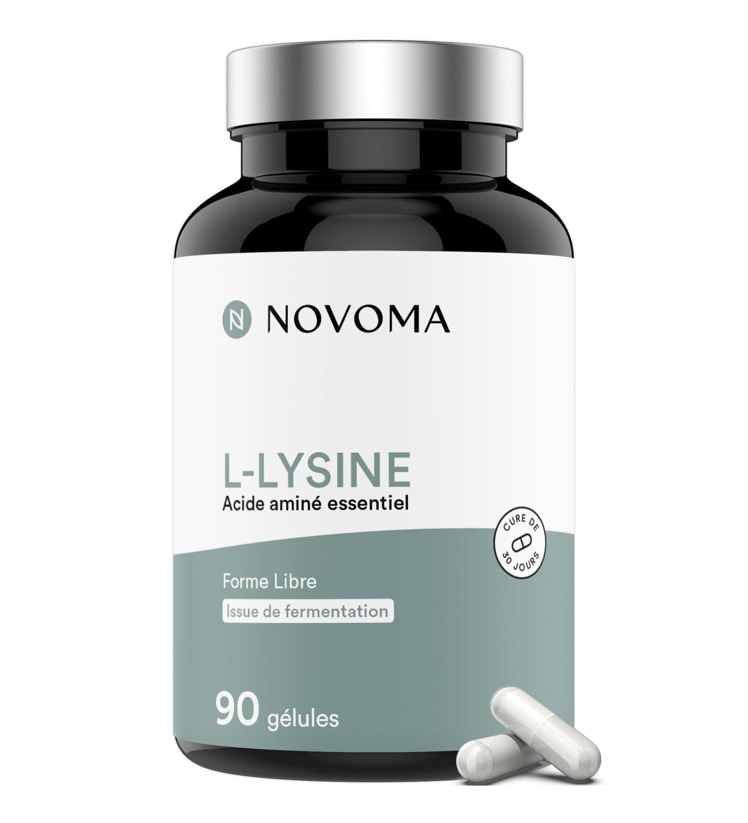 NOVOMA L-Lysine 1500 mg Essential Amino Acid 1 Month Cure Optimal Dosage Supports the Immune System and Muscles 90 Vegetable Capsules Made in France - Buy Online on GoSupps.com
