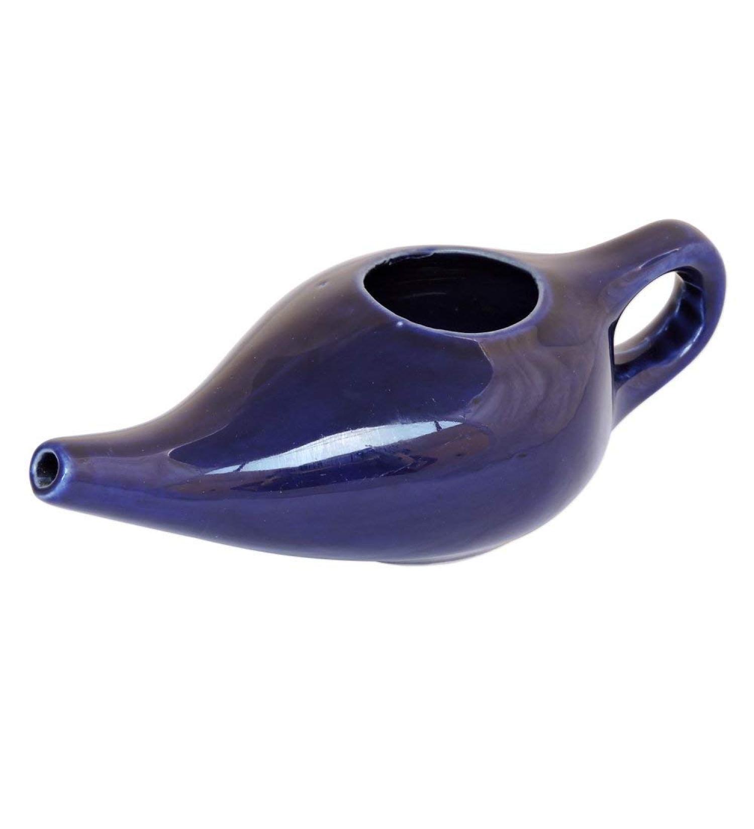 ANCIENT IMPEX Ceramic Neti Pot with 5 Neti Salt Sachets - Natural Sinus Relief (Violet) - Buy Online on GoSupps.com