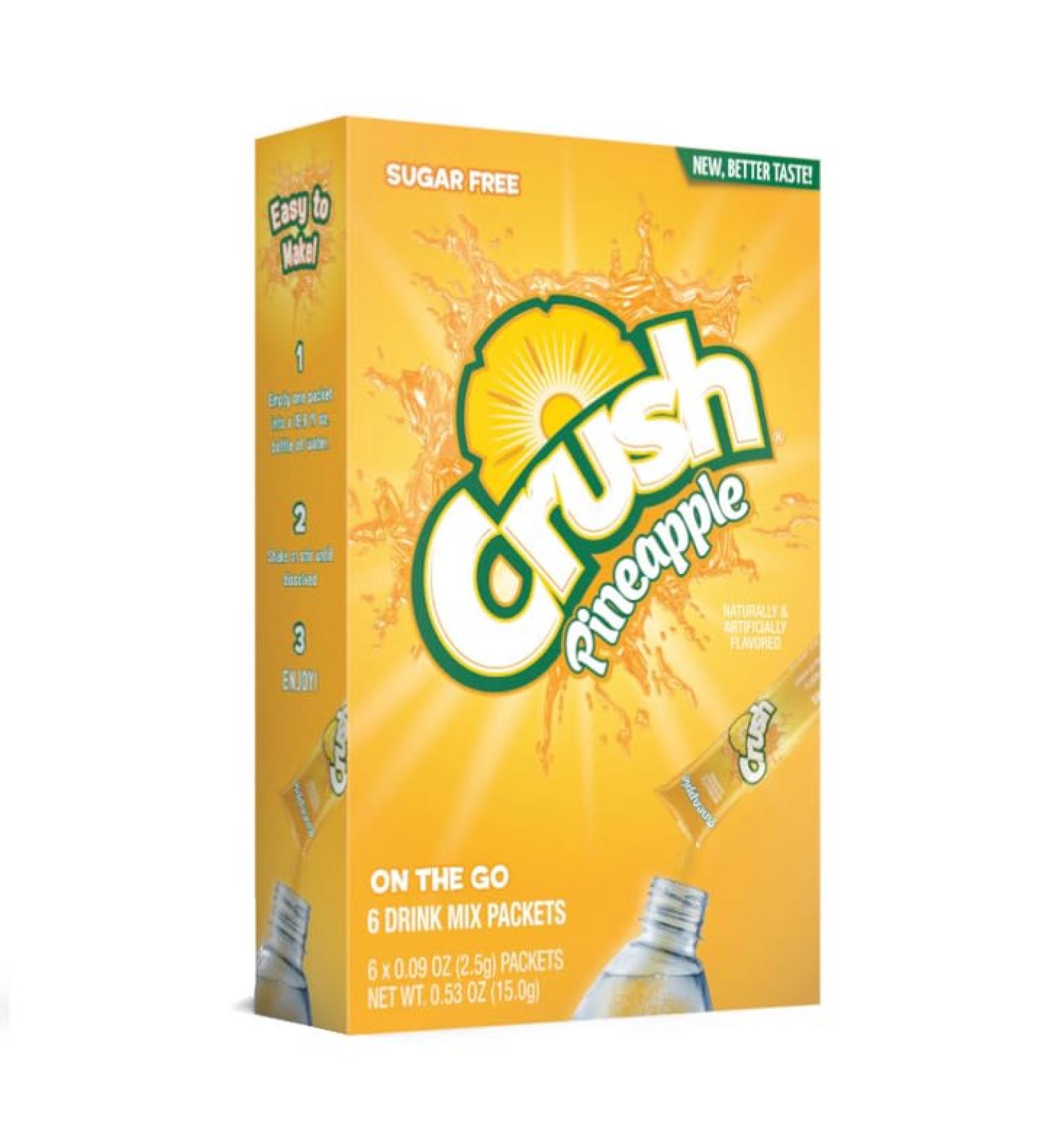 Crush Pineapple On The Go Drink Mixes 6 Satchets 15g