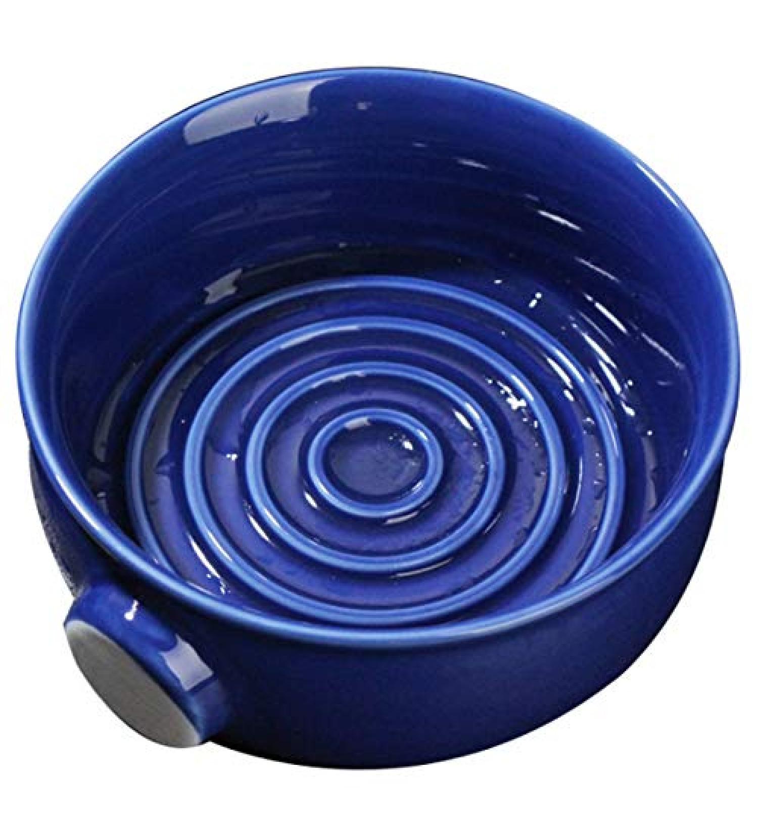 Wresetly Ceramic Men's Shaving Mug Bowl - Wide Mouth Thread Bottom Royal Blue | Perfect for Shaving Brush & Soap - International Shipping Available - Buy Online on GoSupps.com