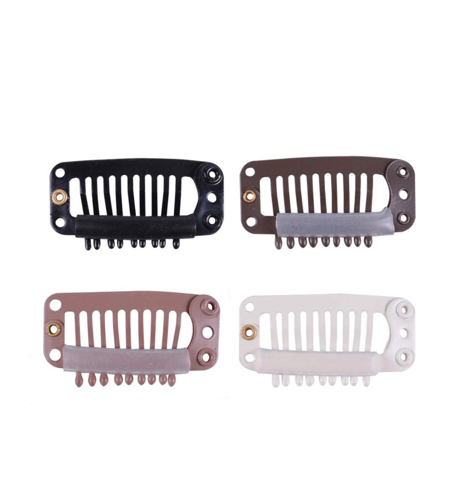 Wig Clips with Rubber Snap Clips - 24 Pieces 32mm Blonde 9-Tooth Wig Combs for Secure Hairpieces | International Shipping - Buy Online on GoSupps.com
