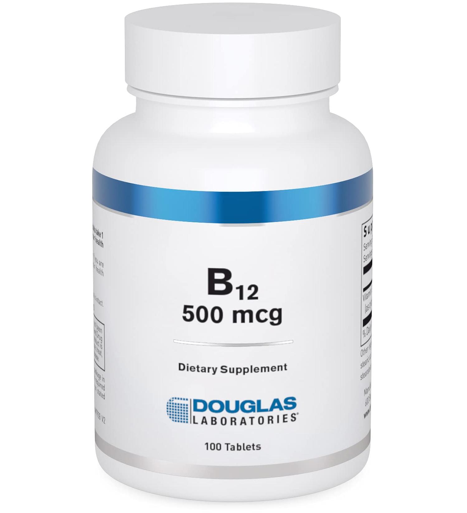 Douglas Laboratories B-12 500 mcg | Vitamin B12 for Metabolism & Red Blood Cell Production | Brain & Nervous System Support | 100 Tablets - Buy Online on GoSupps.com