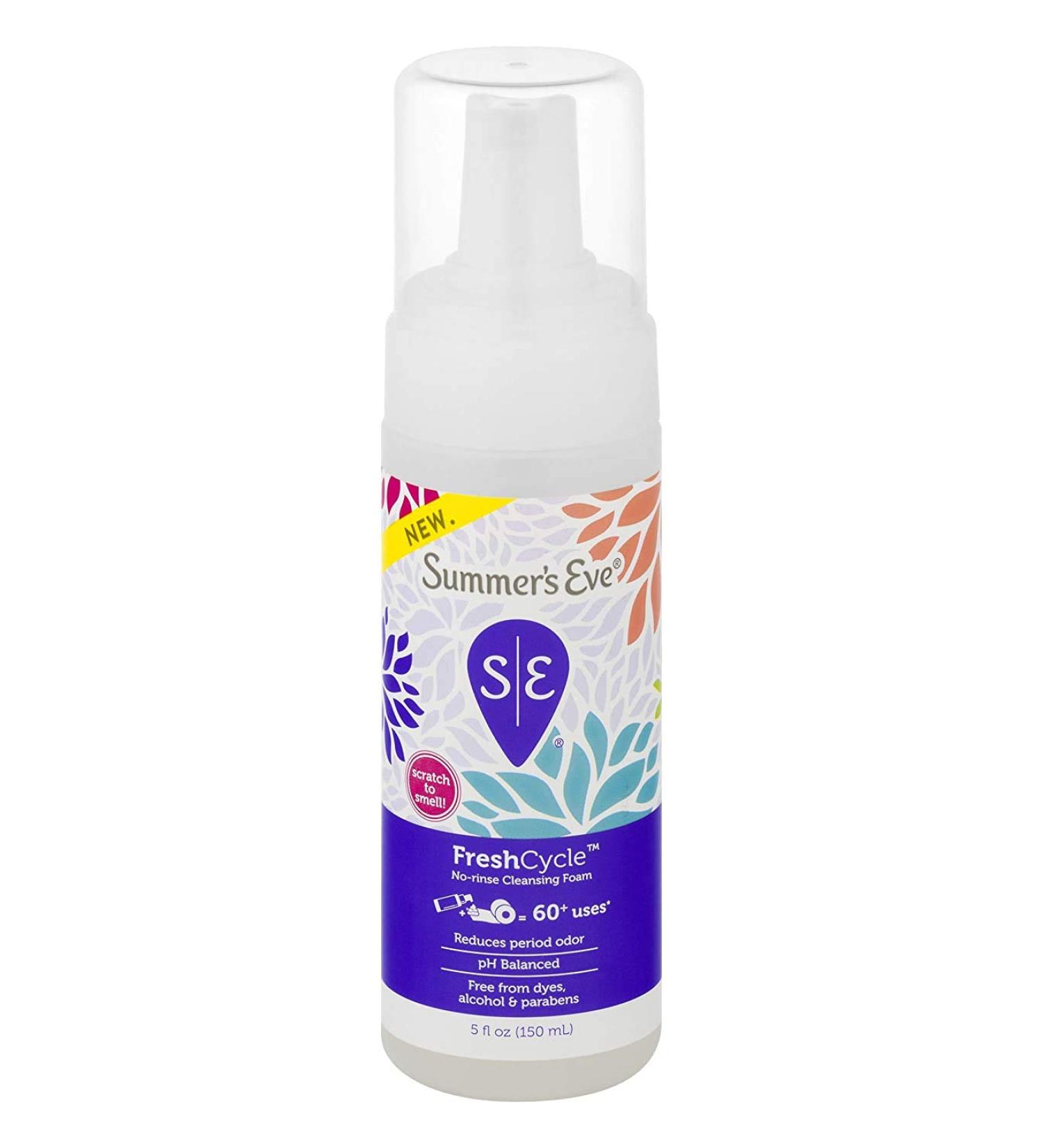 Summer's Eve FreshCycle No-Rinse Cleansing Foam - Reduces Period Odor | 5 oz | Buy Now for Freshness - Buy Online on GoSupps.com