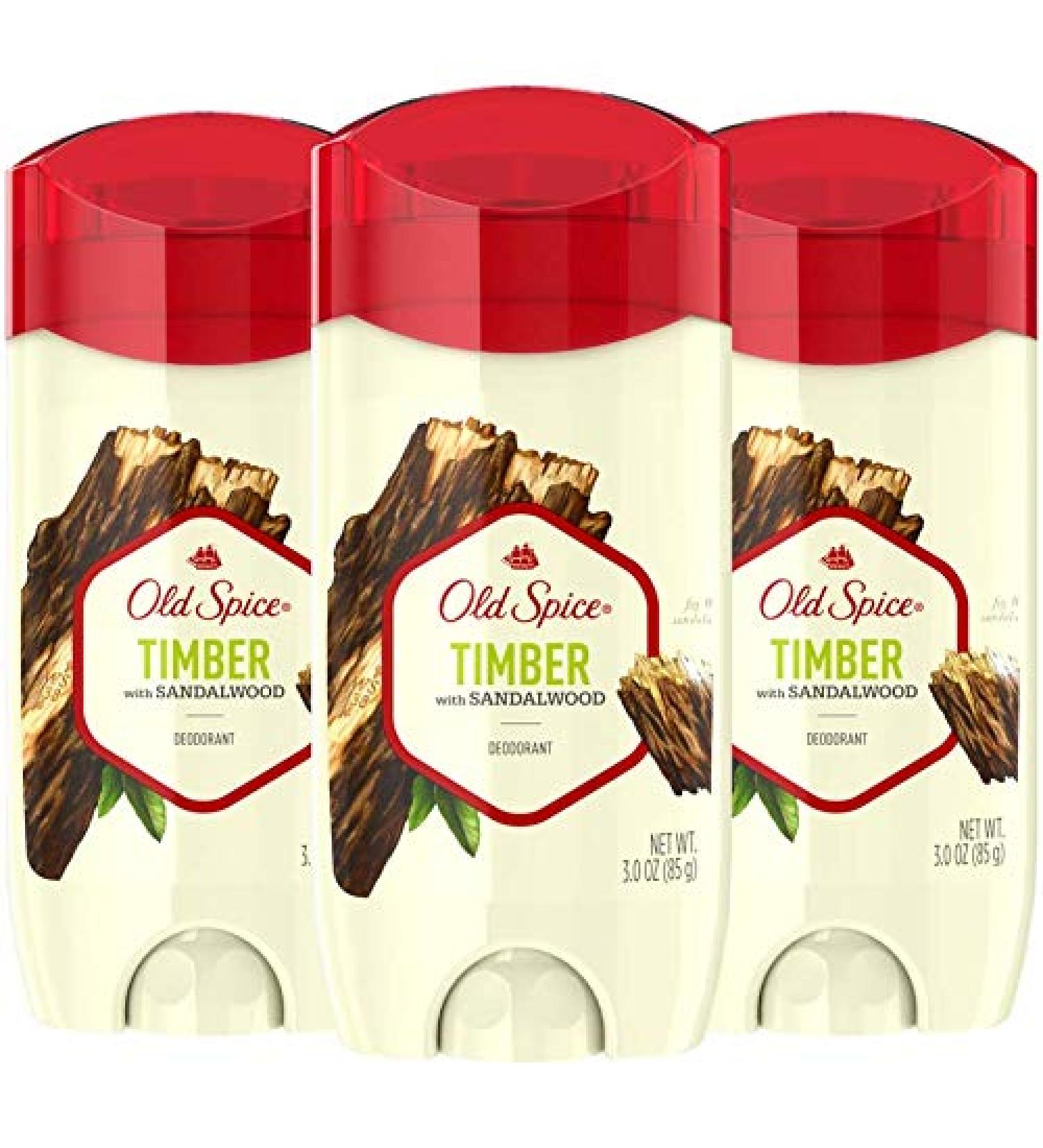 Old Spice Timber Deodorant for Men - Aluminum Free, Sandalwood Scent - 3 oz (Pack of 3) - Buy Online on GoSupps.com