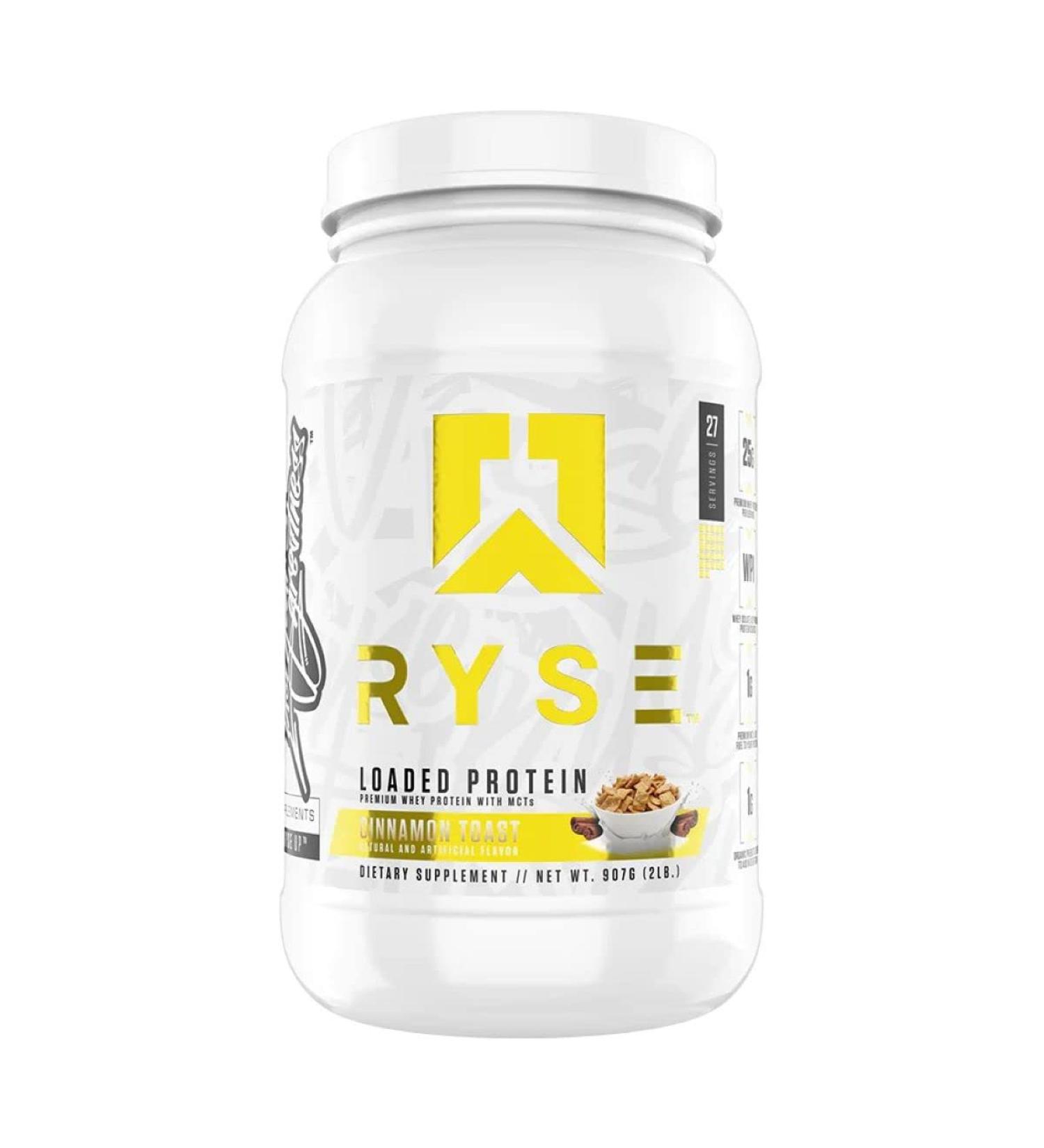 Ryse Core Series Loaded Protein | 25 Grams of Protein Per Serving | Whey Isolate & Whey Concentrate Protein Powder with Added MCTs & Fibre | 2LB 27 Servings (Cinnamon Toast) - Buy Online on GoSupps.com