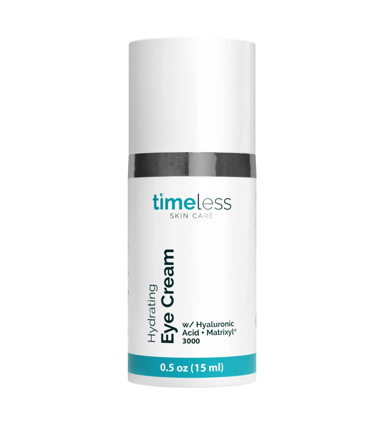 Timeless Skin Care Hydrating Eye Cream 0.5 oz - Reduce Puffiness and Fine Lines - Hyaluronic Acid for Hydration - Matrixyl 3000 for Wrinkle Reduction - All Skin Types - 0.5 Fl Oz - Buy Online on GoSupps.com