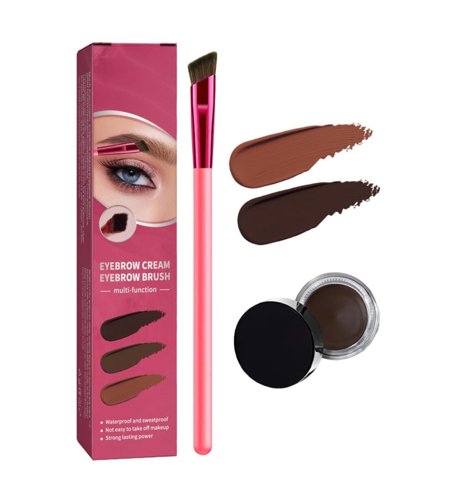 Eyebrow Care Kit 4d Laminated Waterproof Multi Function Eyebrow Brush for Women Hair Stroke Ultra-Brow Brush with Eyebrow Cream Sweat-proof Long-Lasting Not Easy to Remove Makeup(Taupe+Light Brown) - Buy Online on GoSupps.com