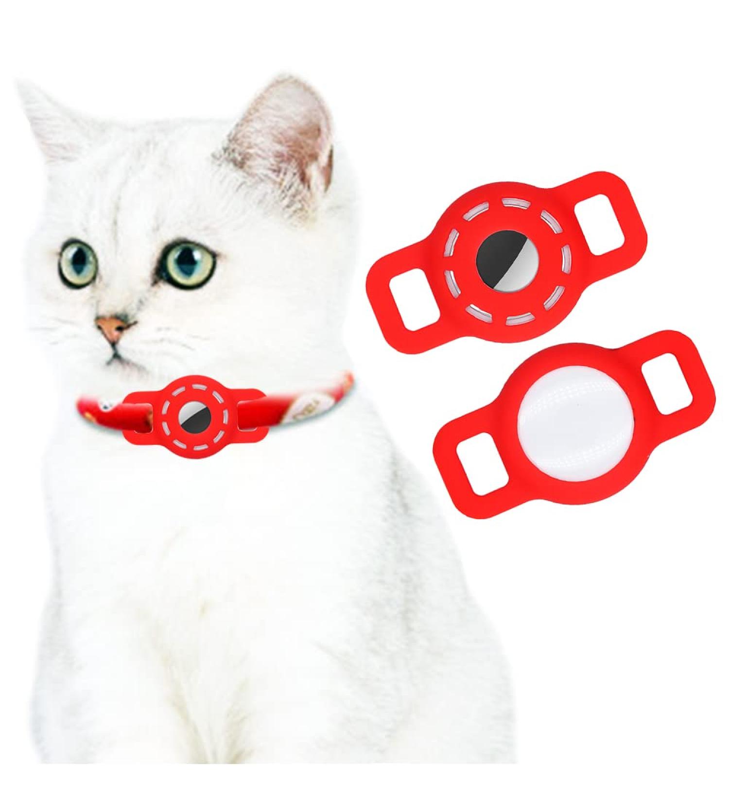 Buy AirTag Silicone Case for Dog Collar - Adjustable 2 Pack (Red) | Durable GPS Finder for Pets - Buy Online on GoSupps.com