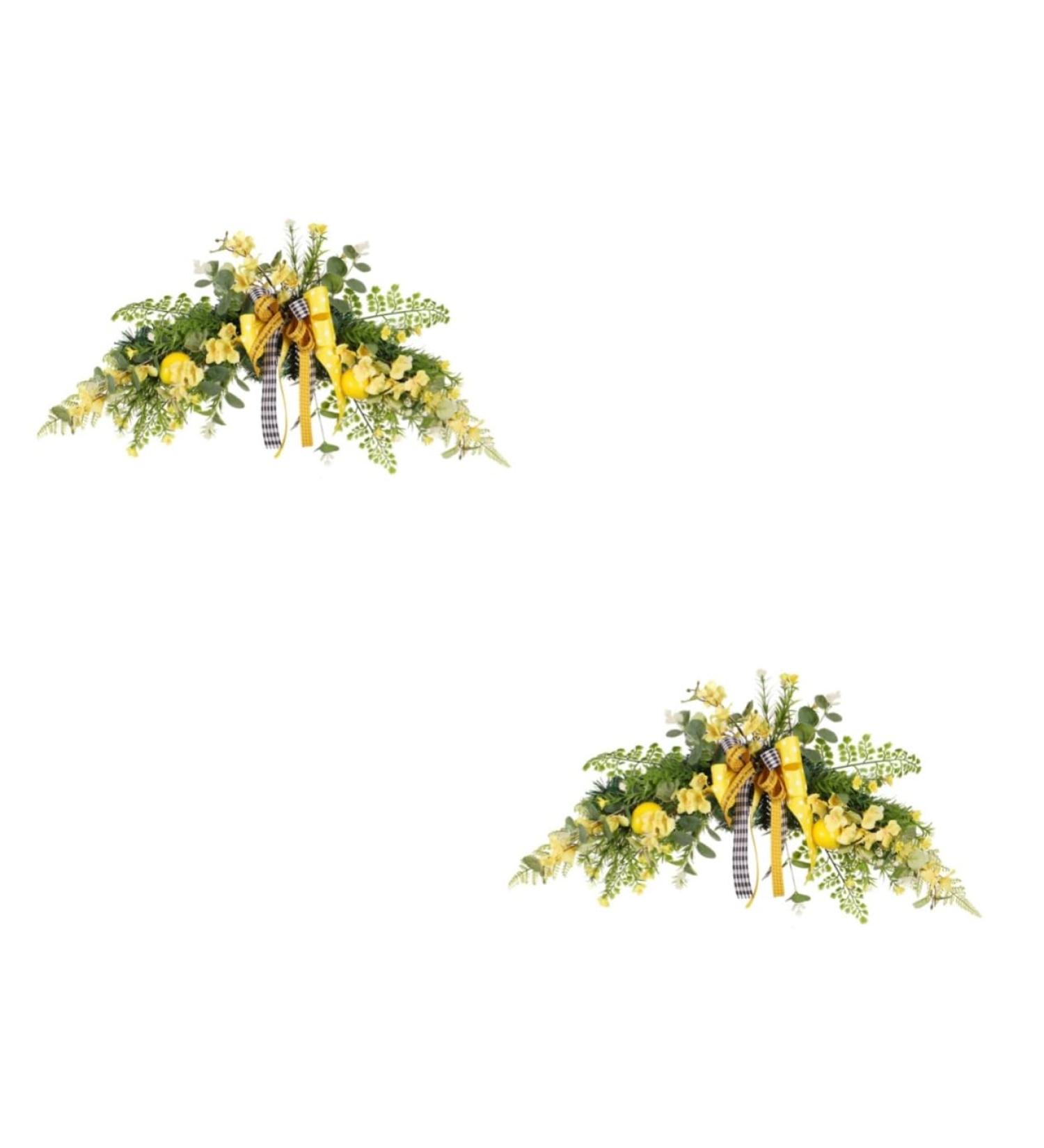 Alipis 2pcs Simulation Flower Door Hanging Garland Eucalyptus Plant Household Lemon Adorn Wall Hanging Yellowx2pcs 60x30cmx2pcs - Buy Online on GoSupps.com