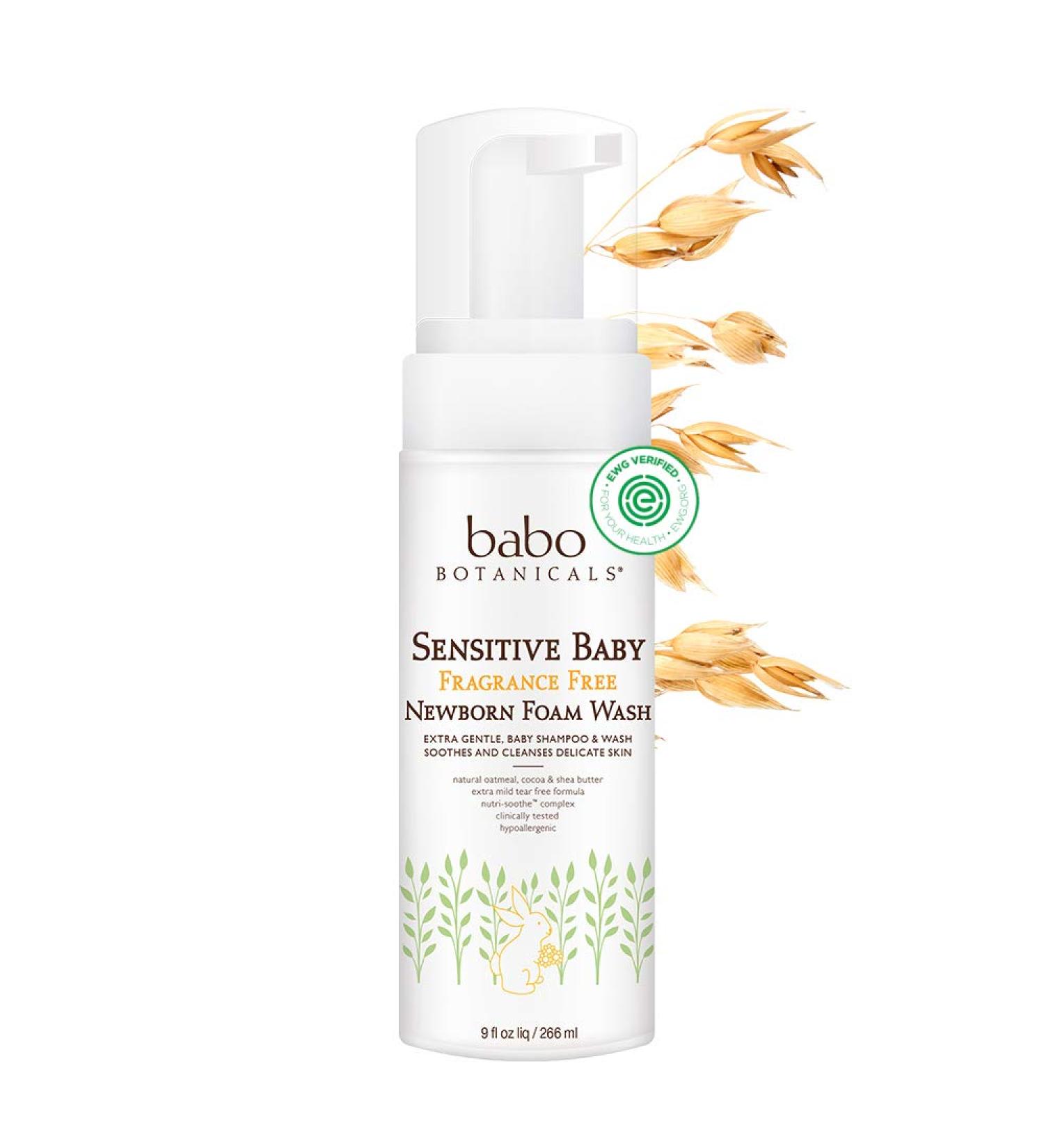 Babo Botanicals Unscented Baby Foam Wash 9 Fl Oz | Organic Calendula & Oat Protein - Buy Online on GoSupps.com
