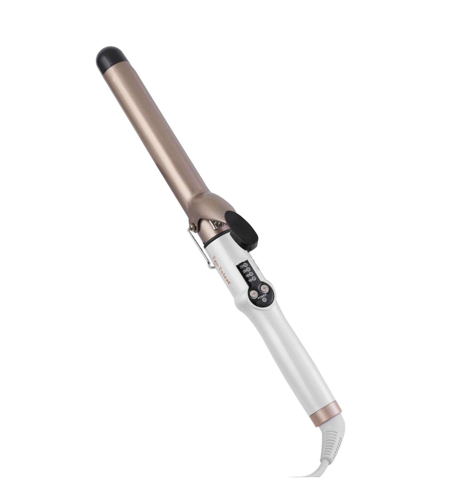 Ten-Tatent 28mm Ceramic Tourmaline Curling Iron | Dual Voltage Curling Wand for Long & Short Hair | Adjustable Heat Settings | White - Buy Online on GoSupps.com