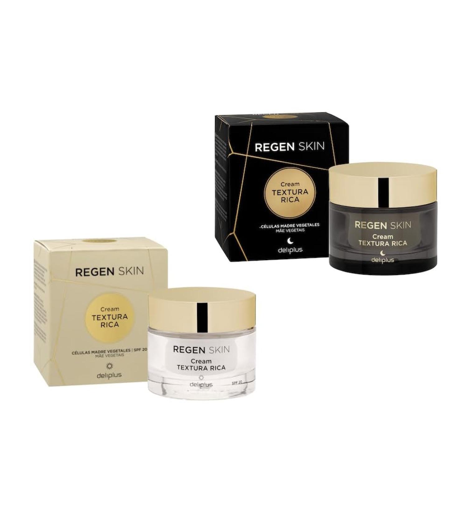 Pack of 2 day face creams 50 ml + night face cream 50 ml. Rich texture Regen Skin SPF 20 normal dry and very dry skin (pack of 2 x 50 ml). Deliplus - Buy Online on GoSupps.com