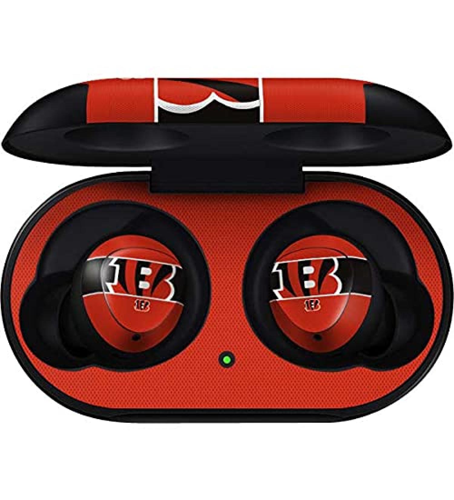 Skinit Decal Audio Skin Compatible with Samsung Galaxy Buds - Officially Licensed NFL Cincinnati Bengals Zone Block Design
