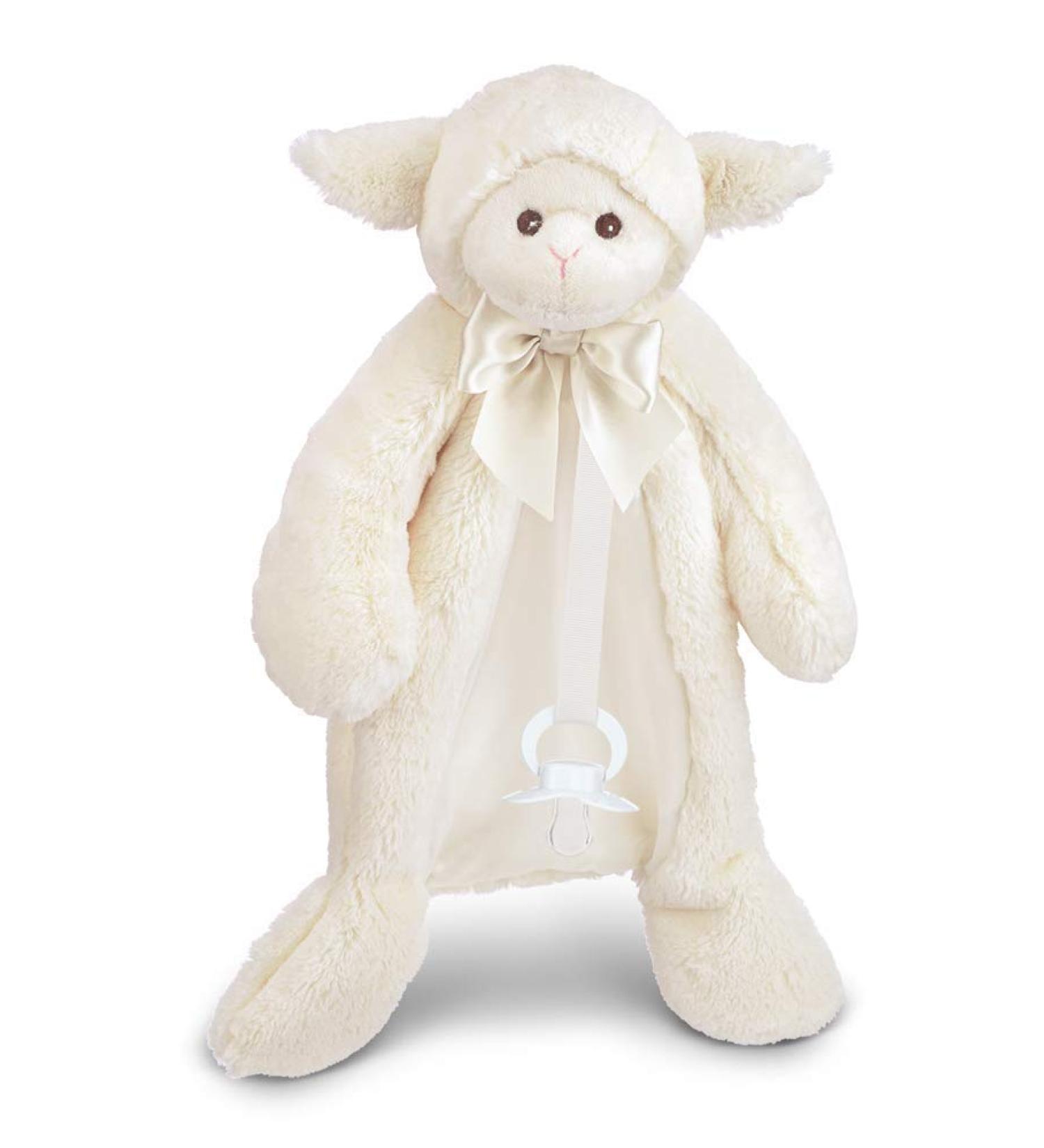 Bearington Baby Lamby Pacifier Pet Plush Stuffed Animal Lovie 15 Inch - White Lamb - Paci Holder Included - Buy Online on GoSupps.com