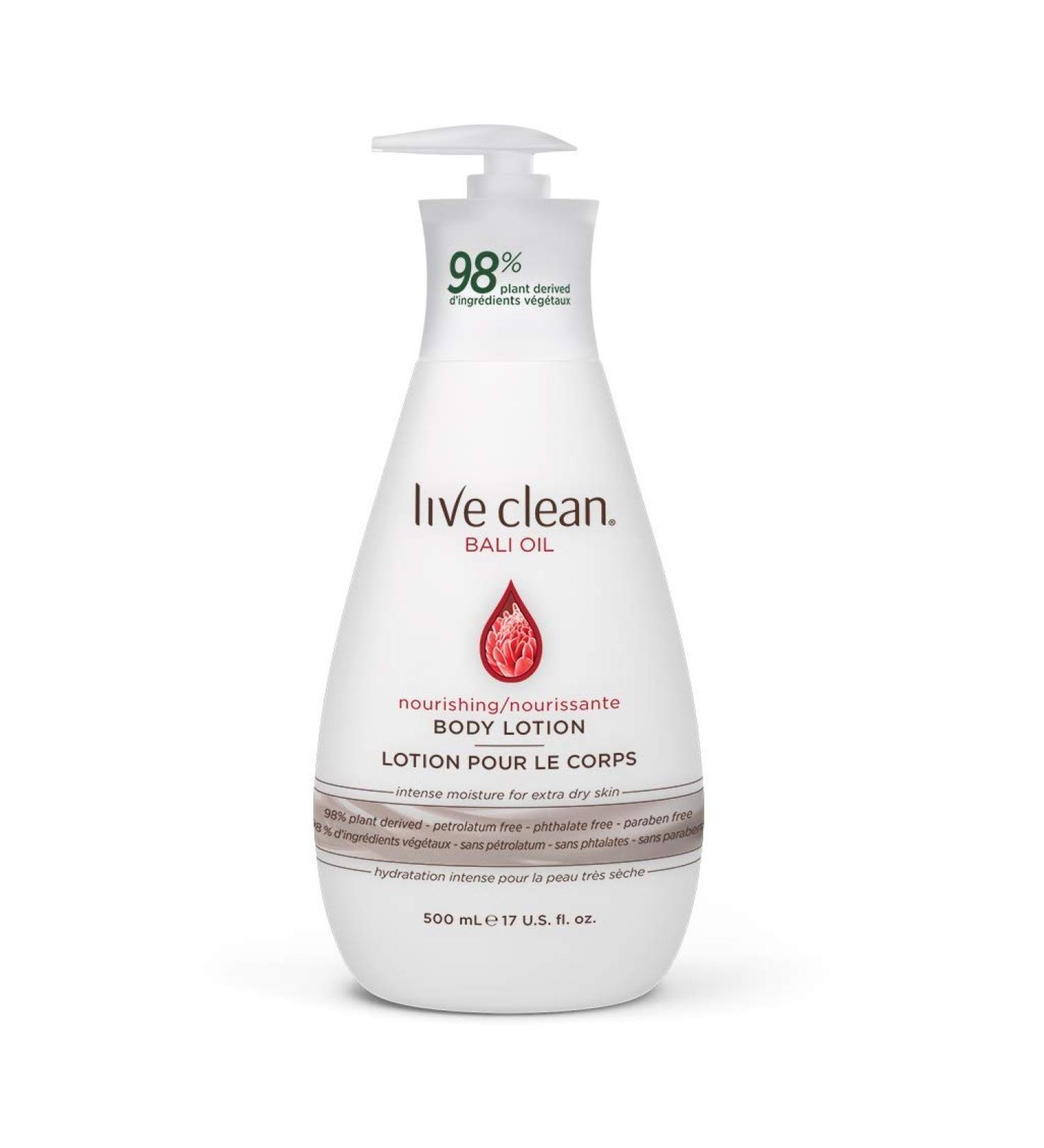 Live Clean Body Lotion  Nourishing Bali Oil  17 Oz