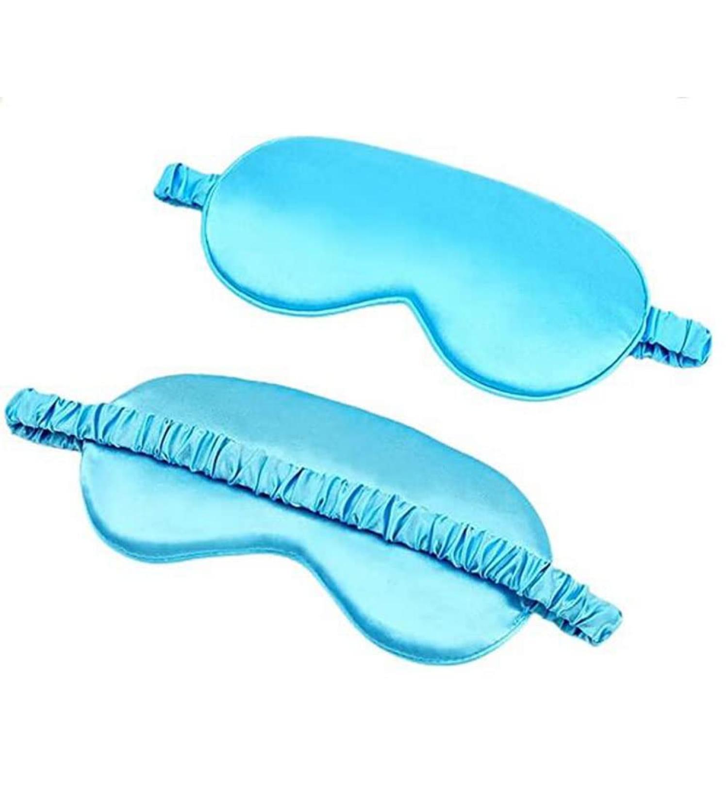 Mulberry Silk Sleep Eye Mask in Lake Blue - Soft Eyeshade for Night Sleeping | Elastic Strap Blindfold | 1 Count - Buy Online on GoSupps.com