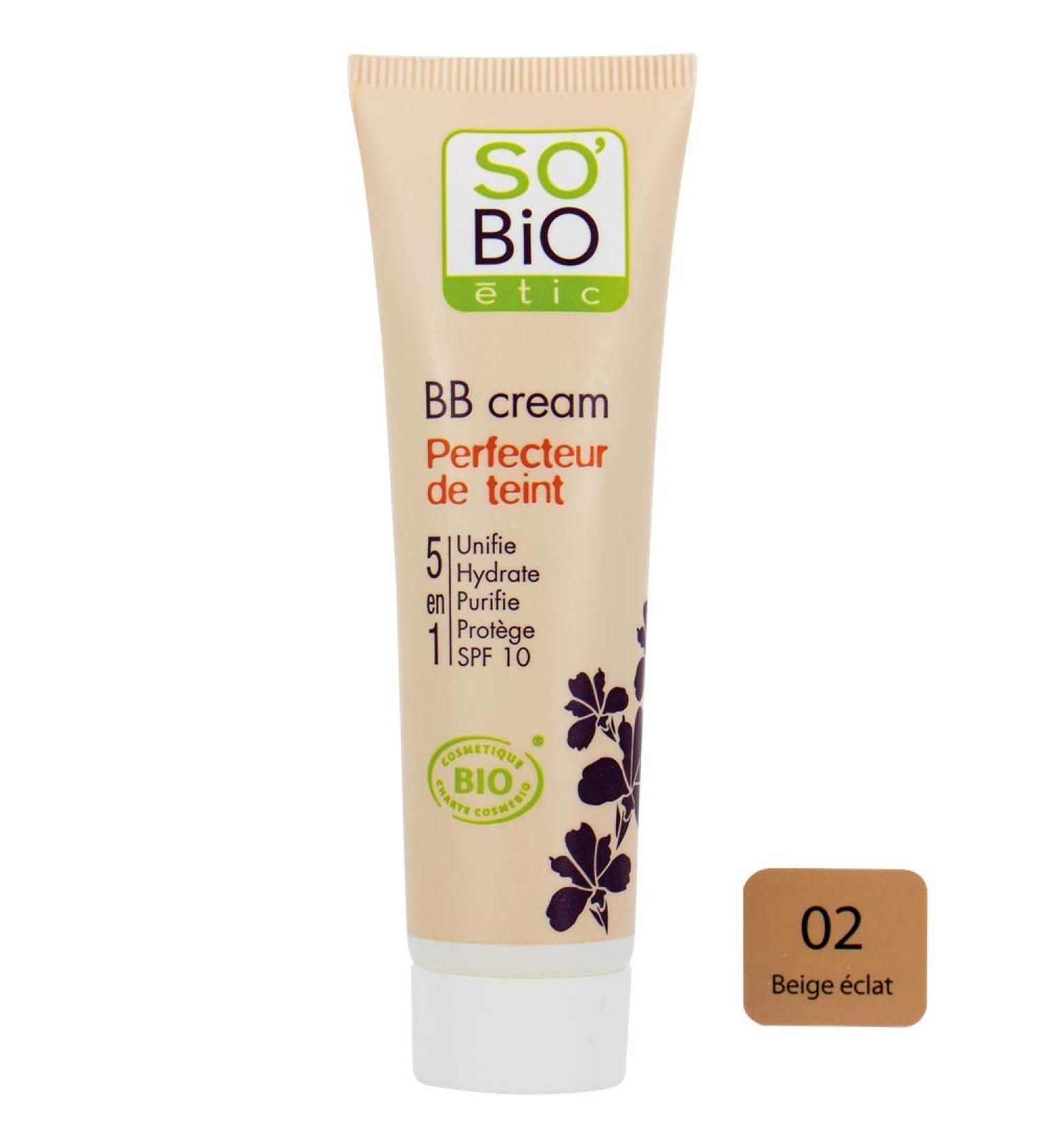 So'Bio tic Teint BB Cream 5-in-1 02 Bright Beige 30 ml tube 2 pieces