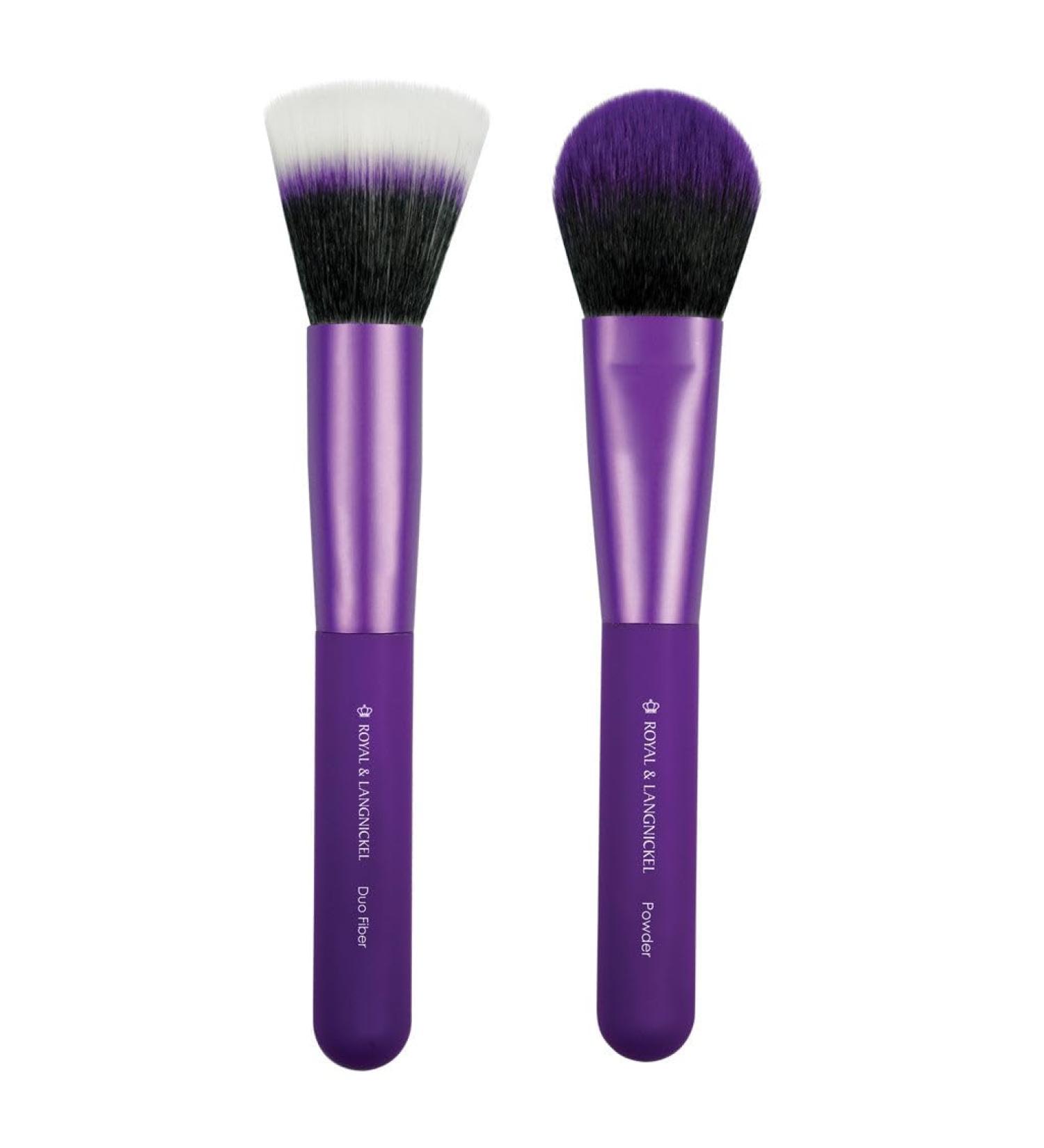 Buy MODA Royal & Langnickel EZGlam Duo Makeup Brush Set - Flawless Face 2-Piece Set with Duo Fiber & Powder Brush - Purple | International Shipping Available - Buy Online on GoSupps.com