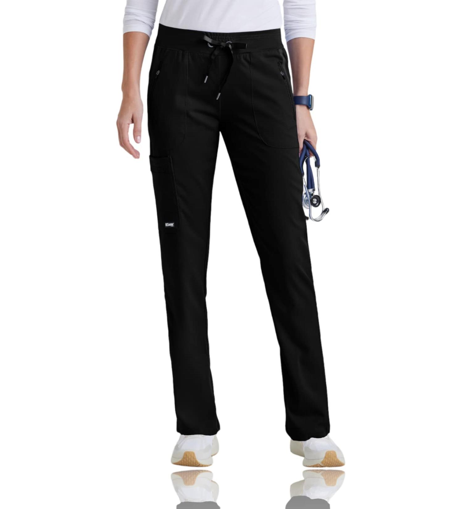 BARCO Grey's Anatomy Scrubs Impact Women's Mid-Rise Stretch Scrub Pant in Black - Size Medium - Buy Online on GoSupps.com