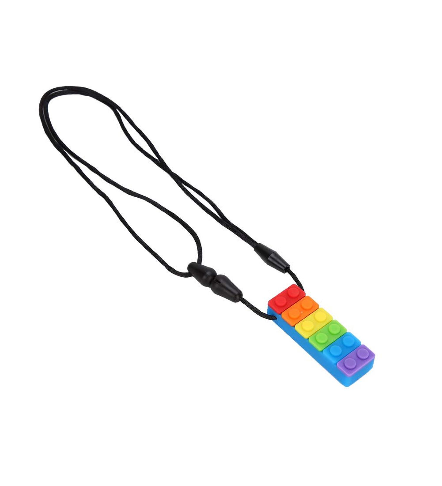Silicone Kaubei ring Necklace - High-Temperature Resistant Blue Rainbow Chewing Trailer - International Shipping Available - Buy Online on GoSupps.com