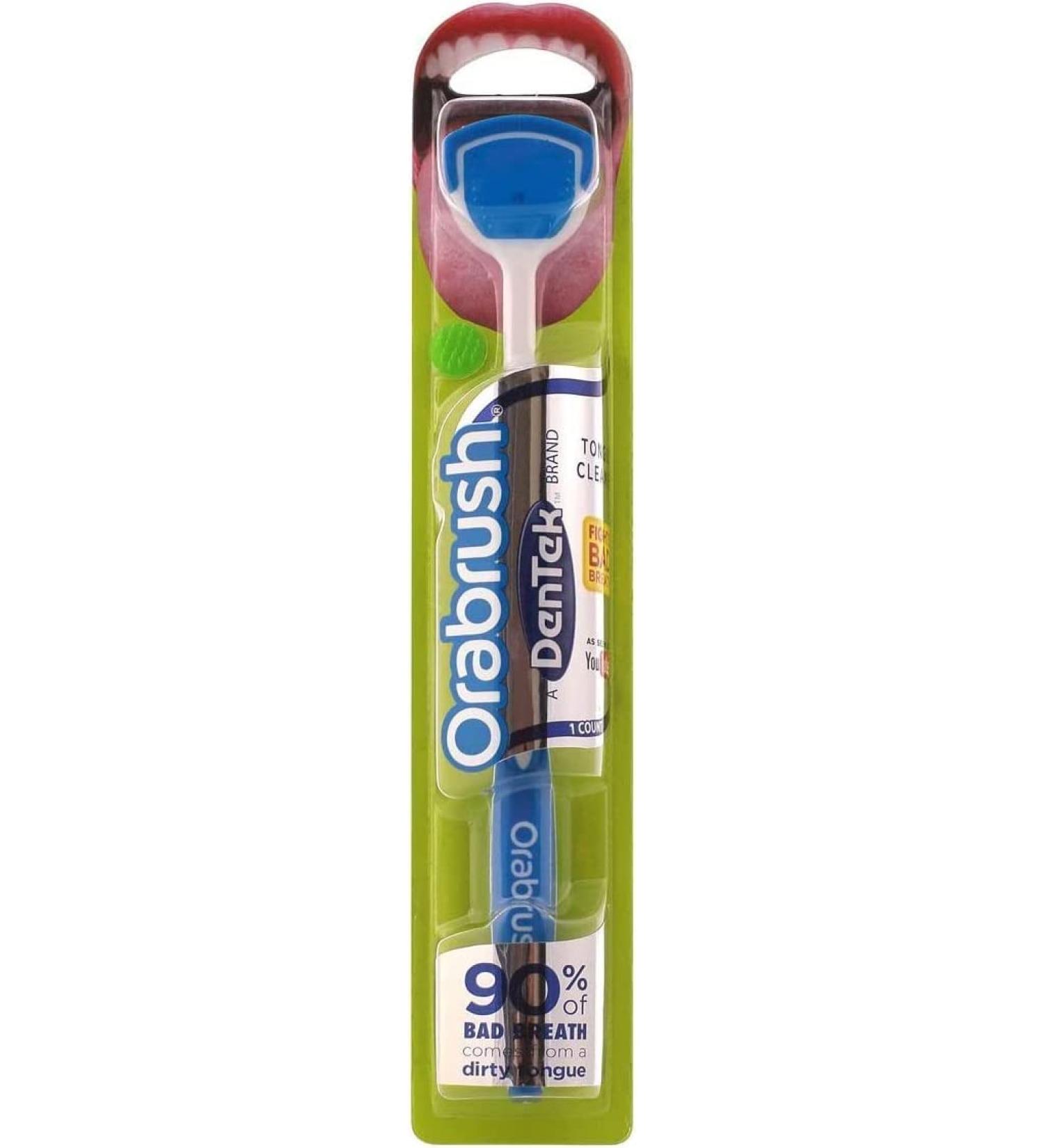 DenTek Orabrush Tongue Cleaner & Scraper - Pack of 4 | Best Tongue Hygiene for Fresh Breath - Ship Internationally - Buy Online on GoSupps.com