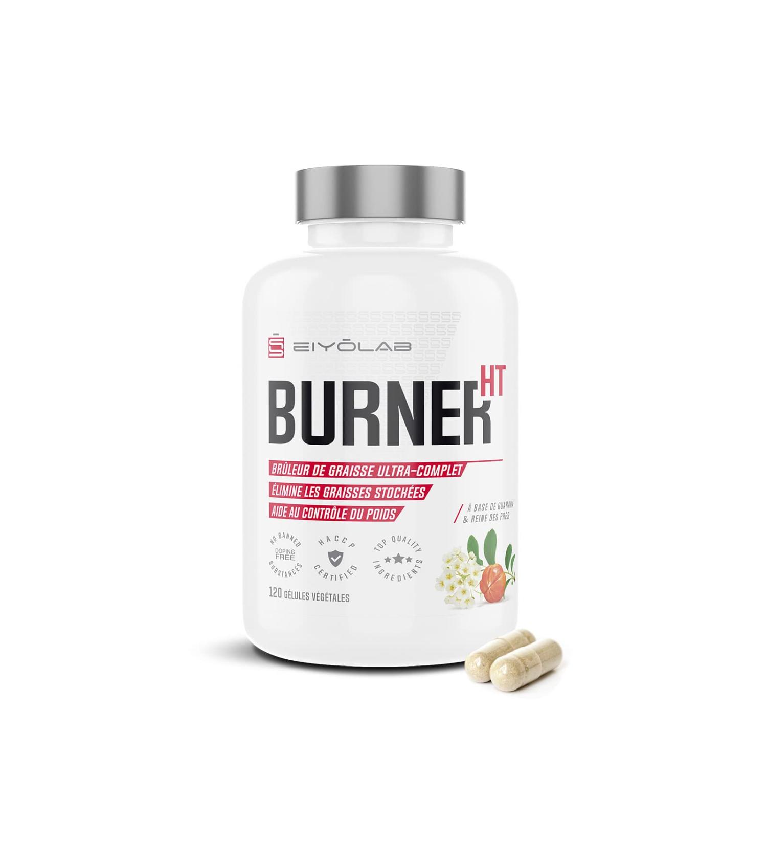 Burner HT | Powerful Fat Burner | Effective Hunger Suppressant | L-Carnitine + Guarana + Green Tea + Garcinia Cambogia + Mate | 120 Vegan Capsules | Full Spectrum for Weight Loss | Eiyolab - Buy Online on GoSupps.com