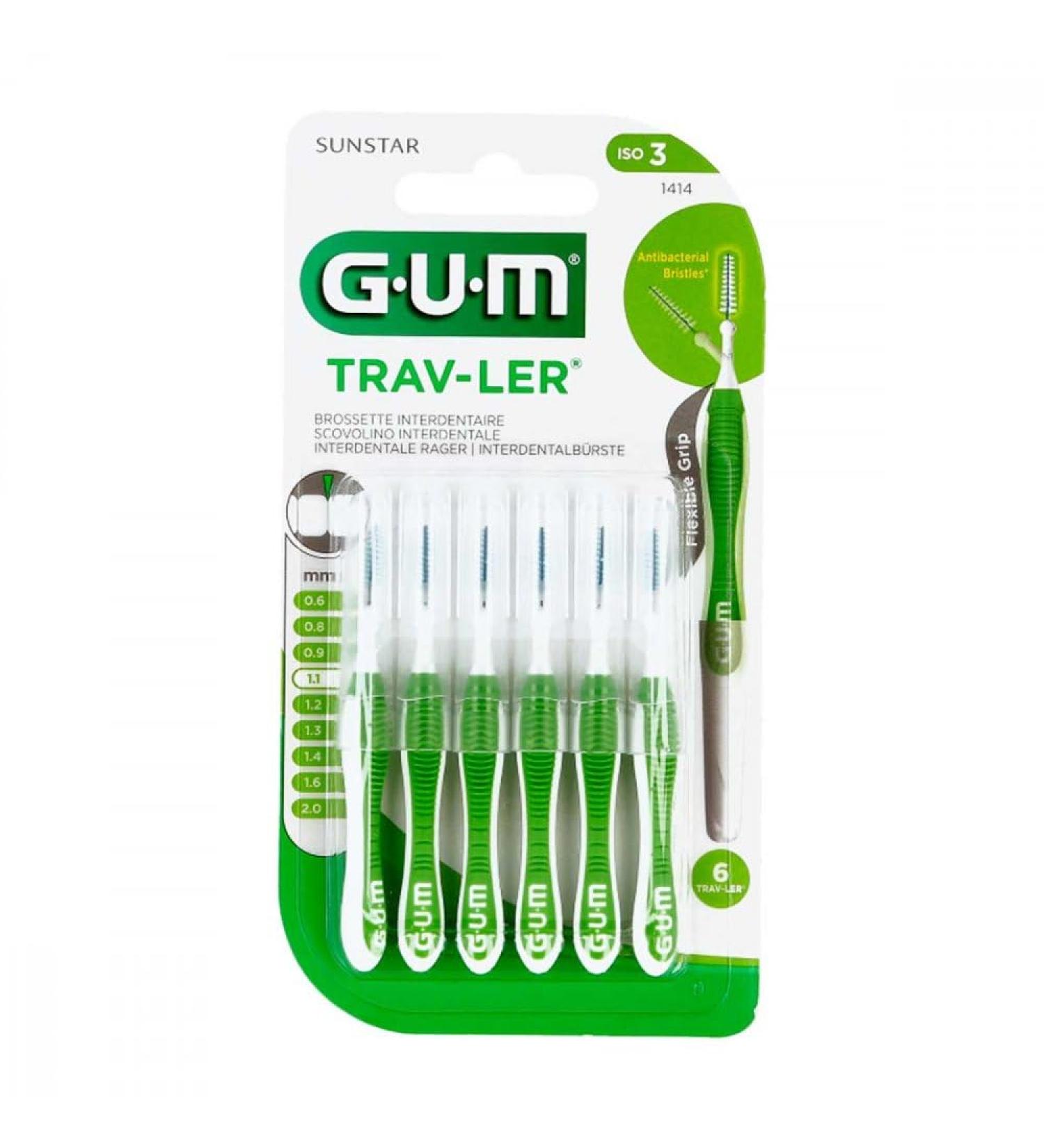 GUM Trav-LER 1 1mm Fir Green Interdental+6 caps