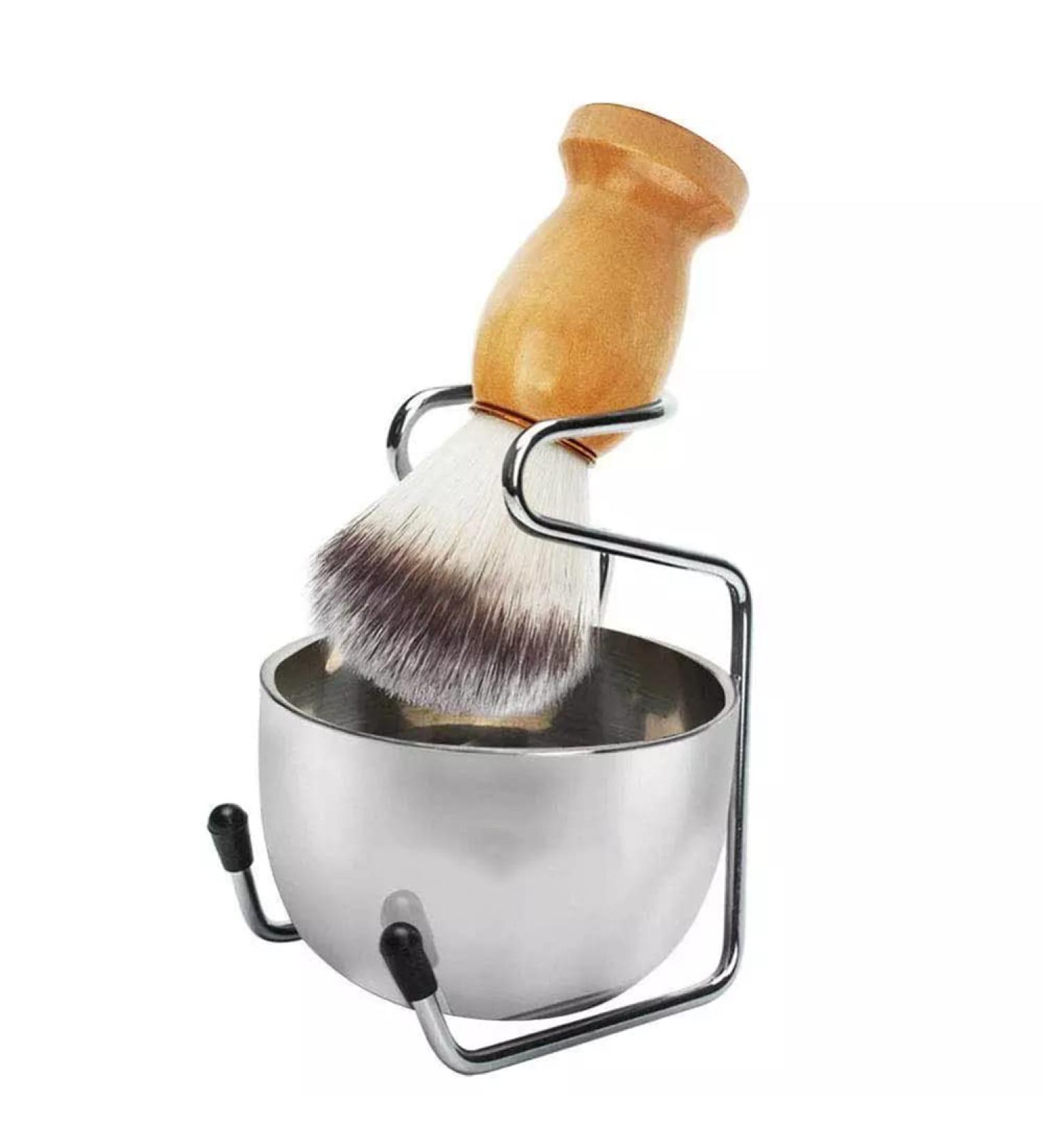 GHQYP Men's Shaving Brush Set - Natural Wild Boar Bristles Fashionable Soap Shell Holder 8.2x10.5cm - Perfect Gift for Grooming - Buy Online on GoSupps.com