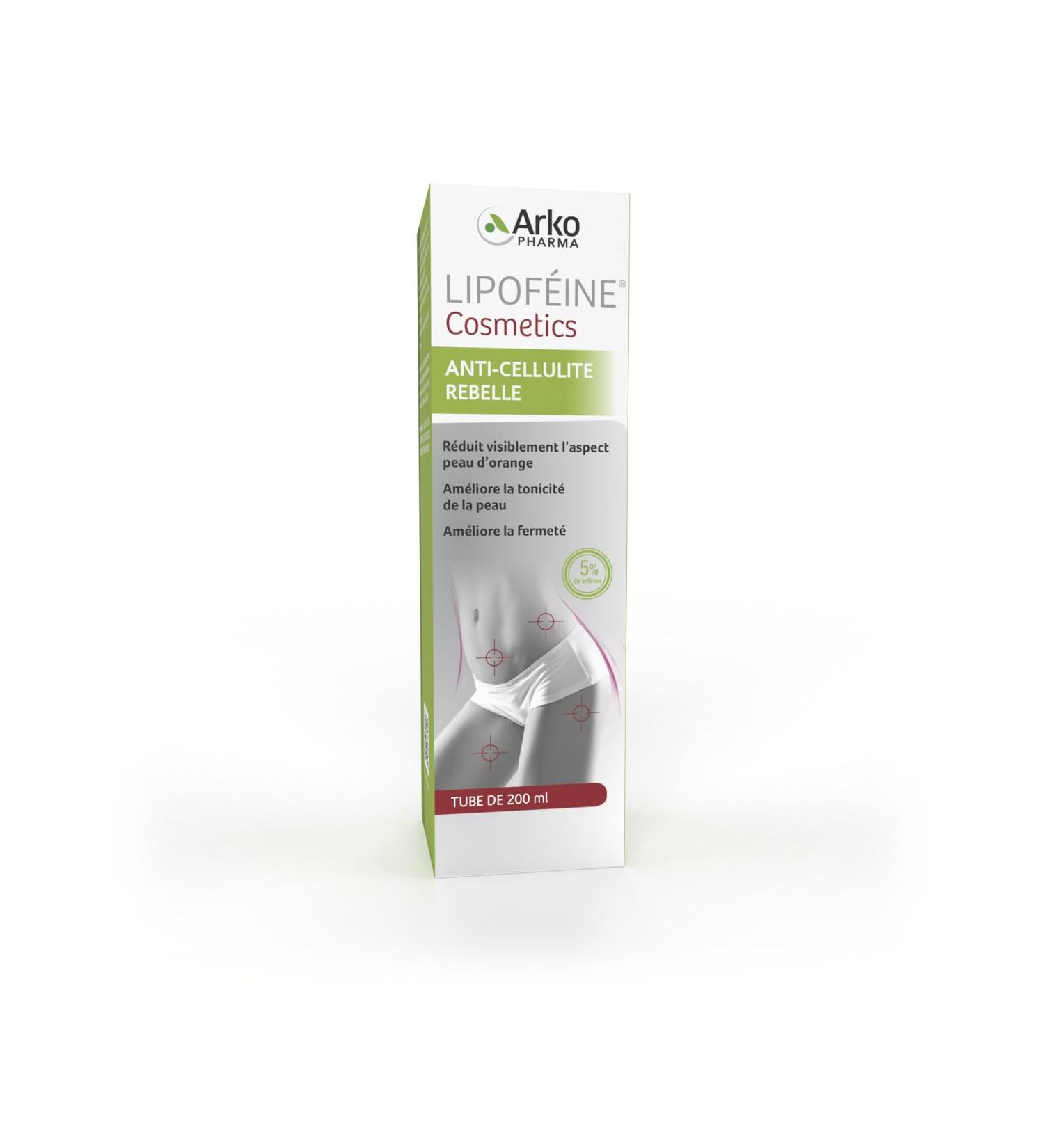Arkopharma Lipof ine Cosmetics Gel - Stubborn anti-cellulite gel - Tones and firms the skin with 5% caffeine - 200 ml tube - Buy Online on GoSupps.com
