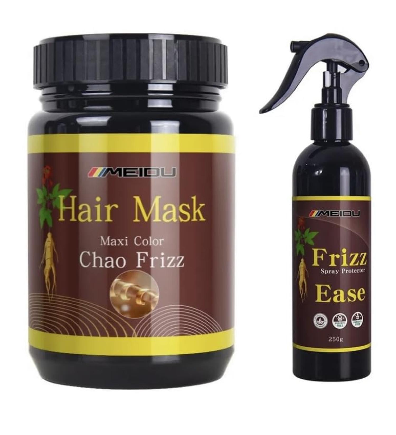 Shop MEIDU Combo Hair Mask & Essential Oil Frizz Spray | Maximize Shine & Smoothness - 1000mL & 250g | International Shipping Available - Buy Online on GoSupps.com