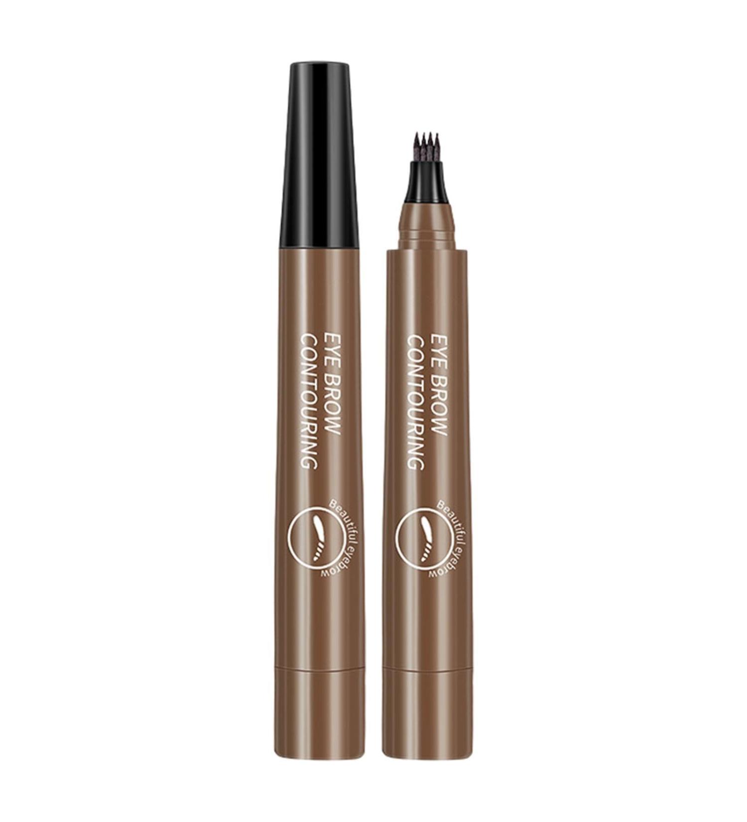 Liquid Eyebrow Pencil Brow Pencil with Fork Tip 4 Point Waterproof Eyebrow Pencil No Smudge Liquid Brow Quick Dry EyeLiner for Long Lasting Dark Brown - Buy Online on GoSupps.com