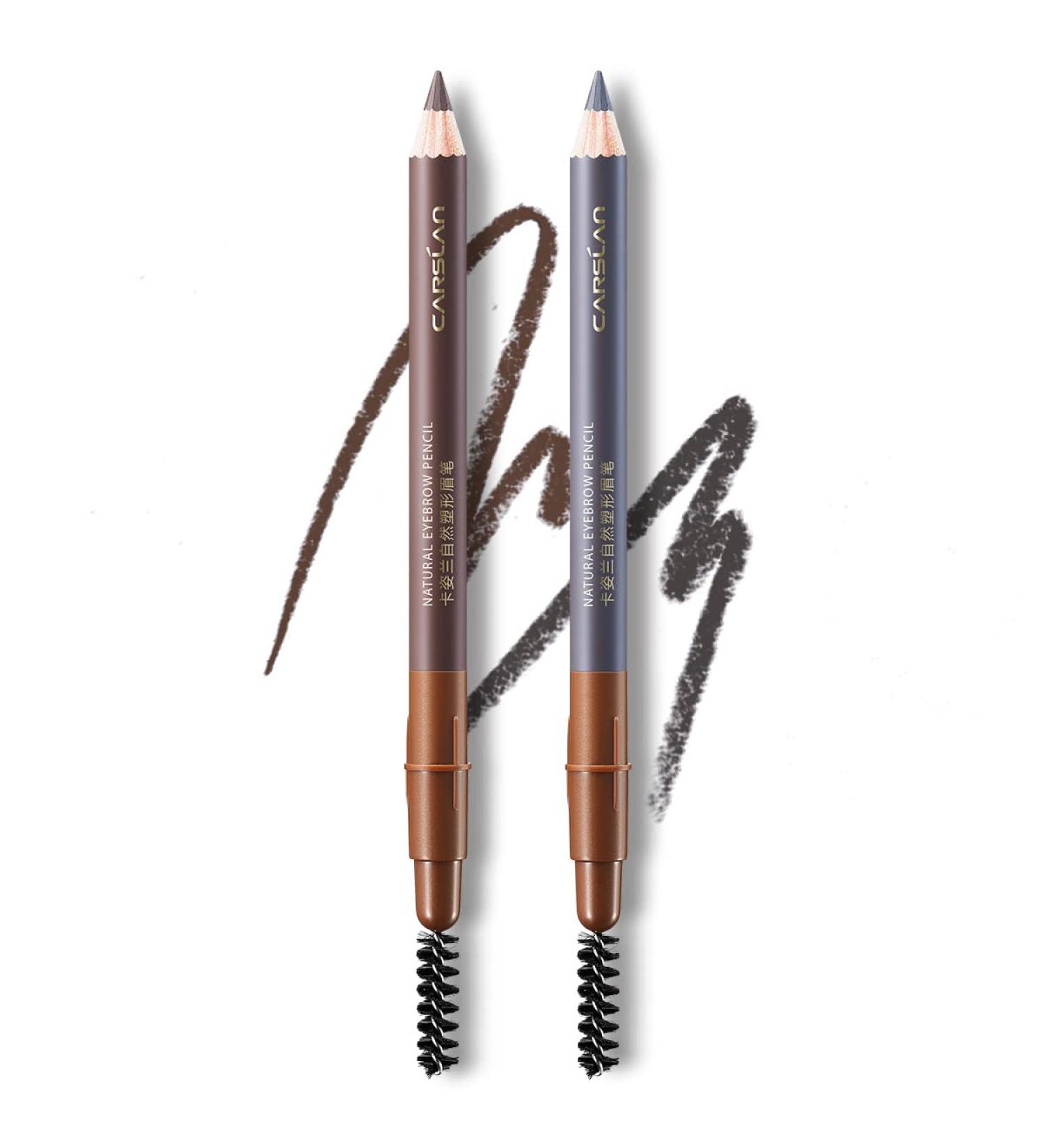 CARSLAN Natural Shaping Eyebrow Pencil Duo - Waterproof Definer in Dark Brown & Light Gray - Buy Online on GoSupps.com