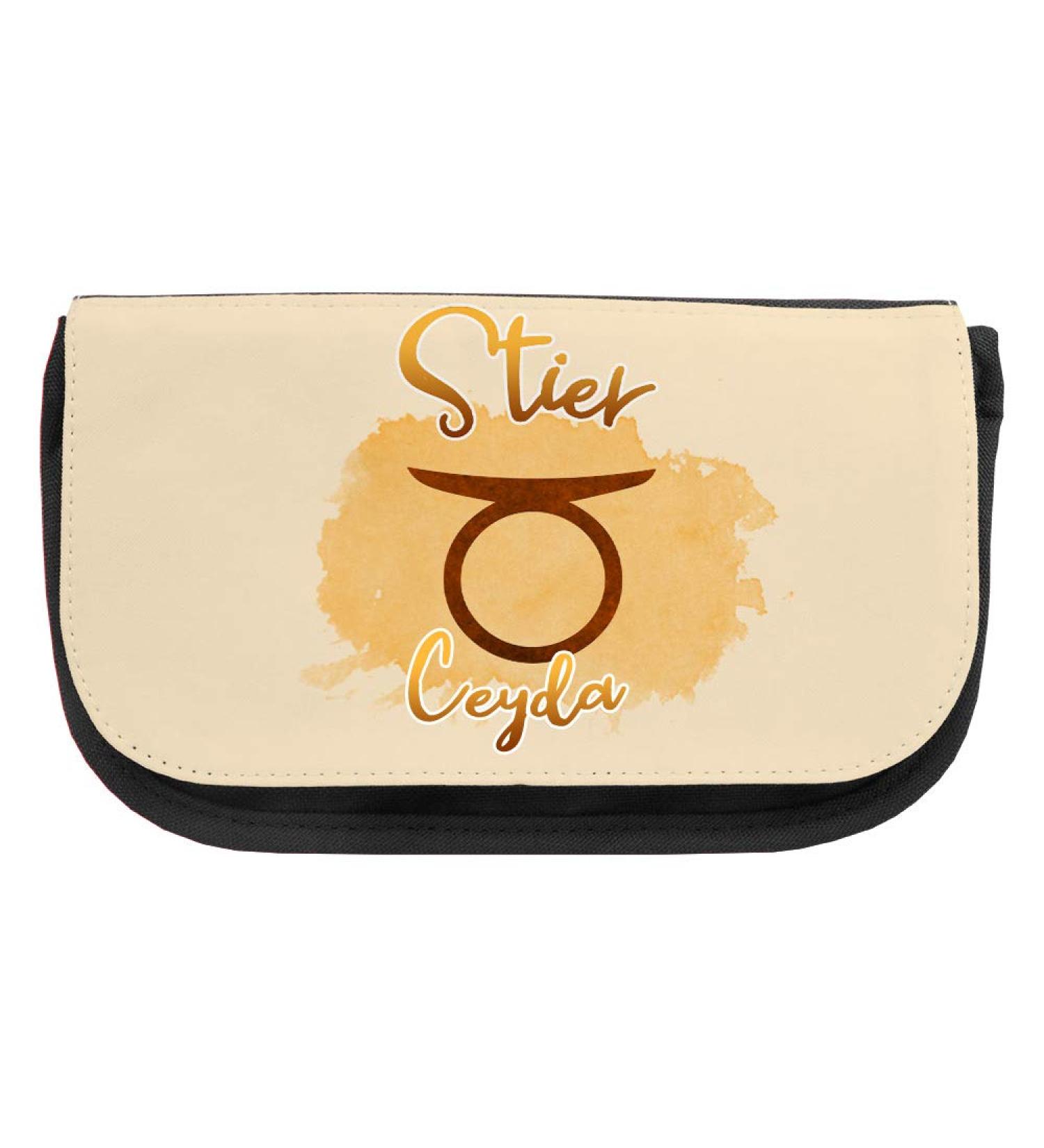 Personalized Ceyda Cosmetic Bag | Taurus Zodiac Makeup Organizer | Custom Name Options Available - Buy Online on GoSupps.com