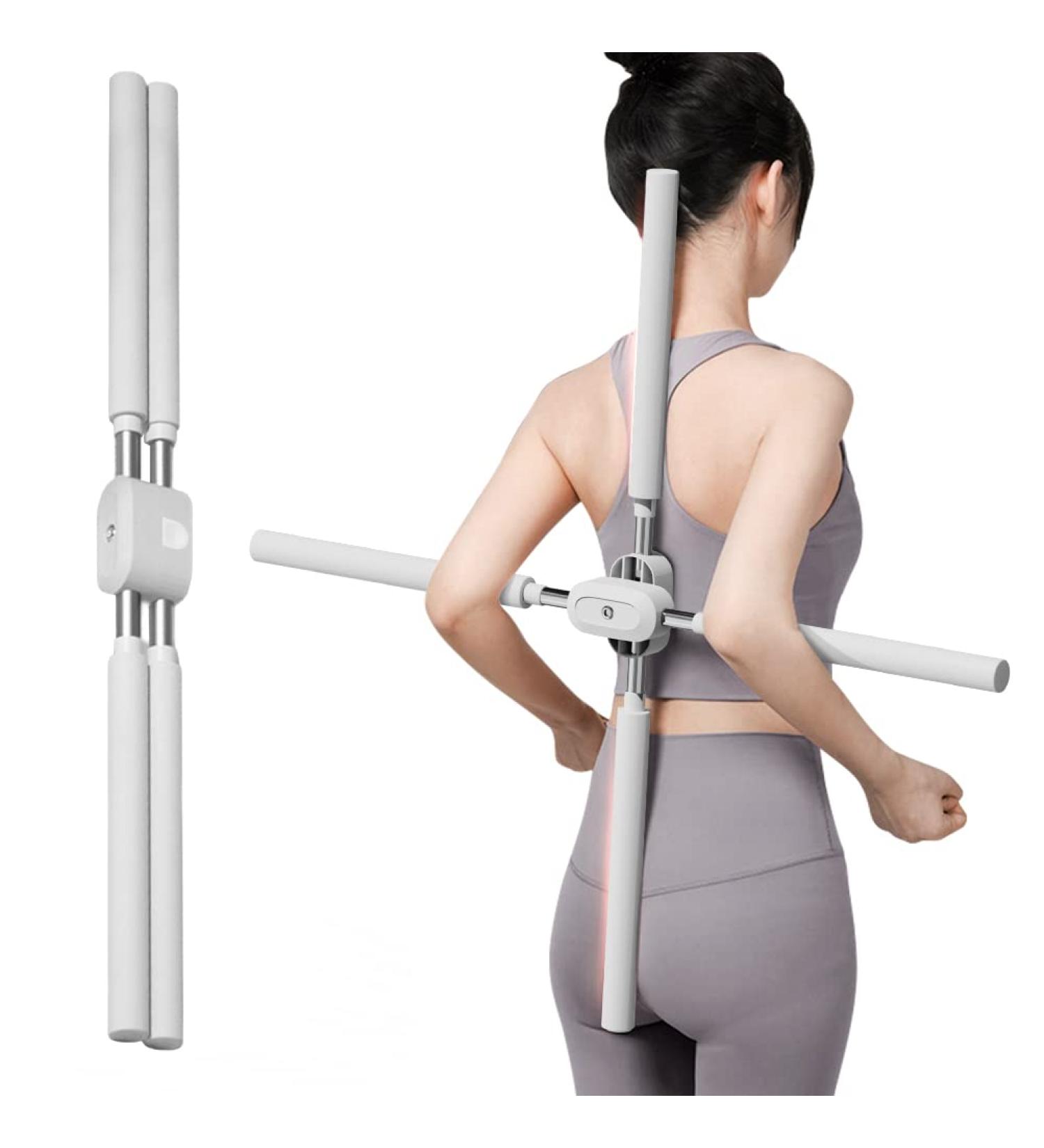 Yoga Sticks for Posture Correction - 2Pcs Gray Exercise Tool for Humpback Correction and Stretching at Home - Buy Online on GoSupps.com