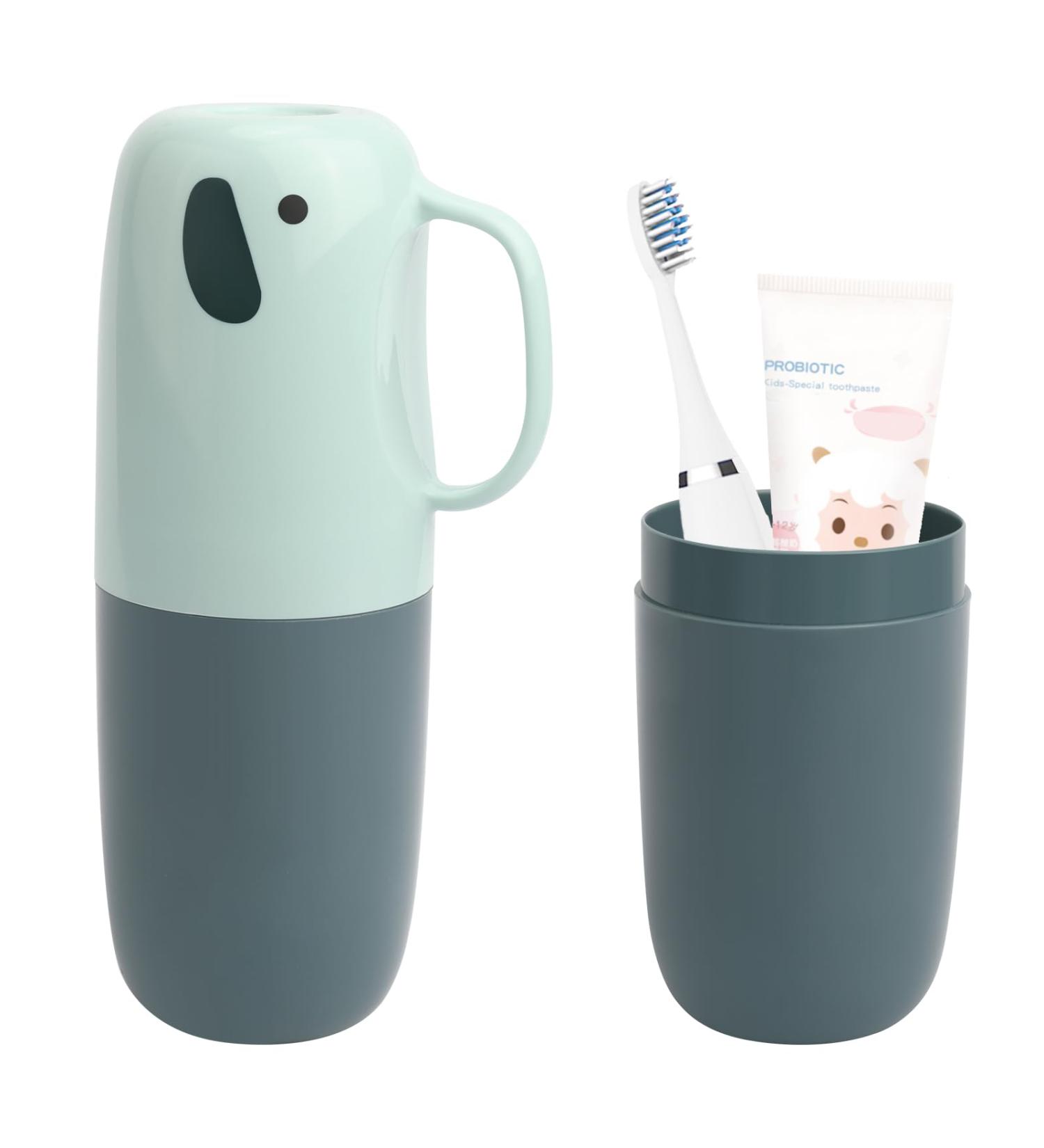 VSPEK Portable Toothbrush Travel Case - Removable Holder for Kids | Cute Elephant Design | Perfect for Travel Hiking Camping & School (Blue) - Buy Online on GoSupps.com